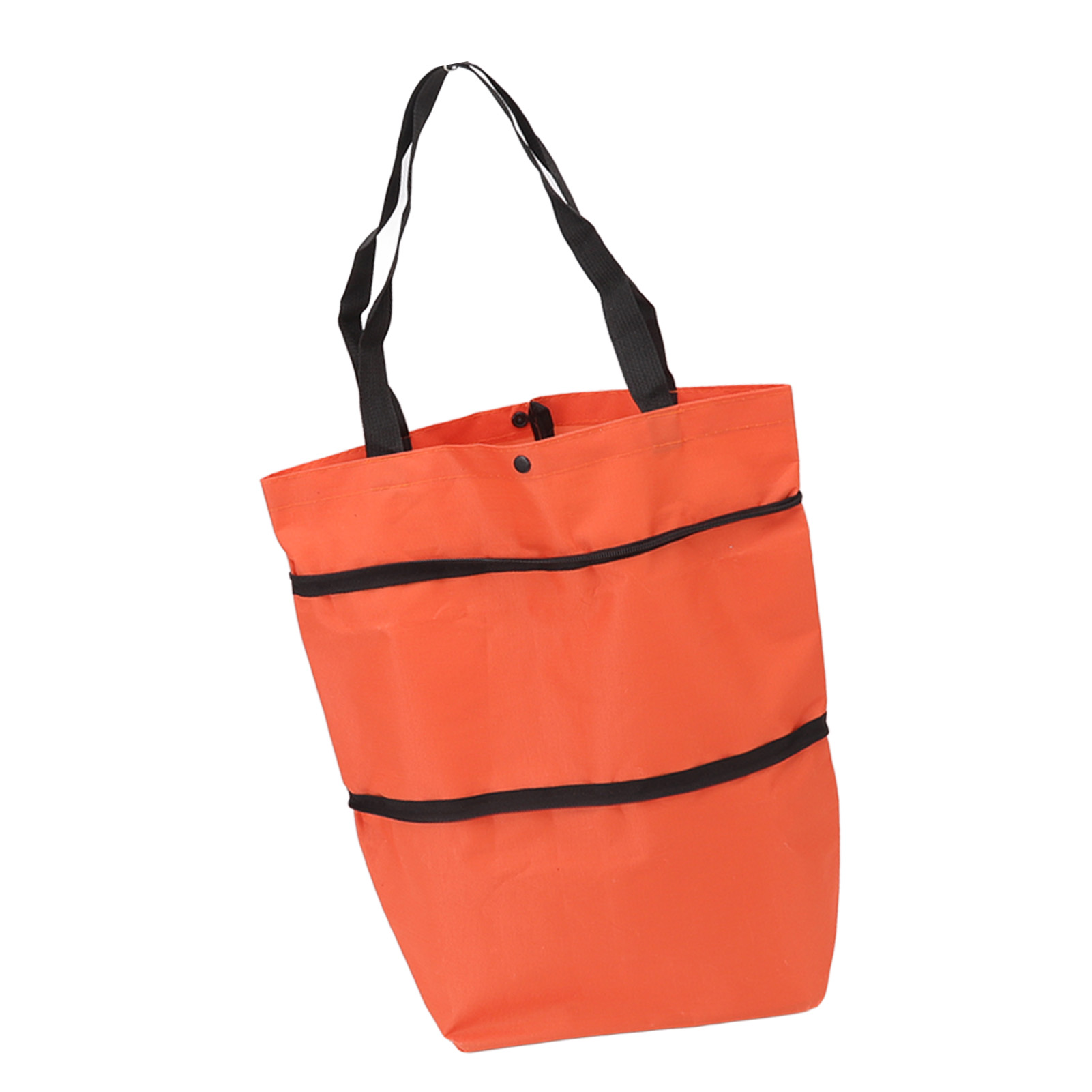 Einkaufskorb, Große, Faltbare Tasche Mit Reißverschluss, Oxford-gewebe Und Rollen, Für Camping, Orange