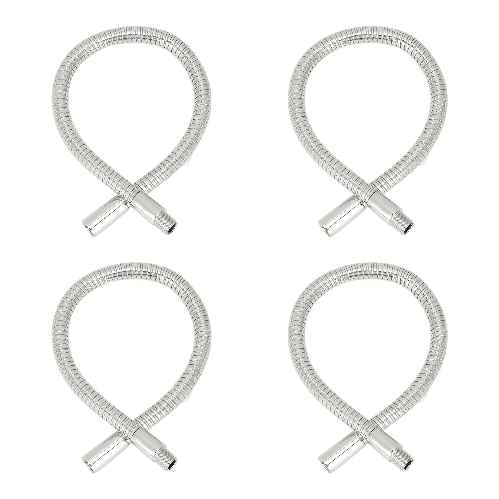 4-teiliges Set Led-tischleuchte Mit Schwanenhals, Schlauch, Zubehör, Led-schlauch, Metallrohr, Chrom, 35 Cm