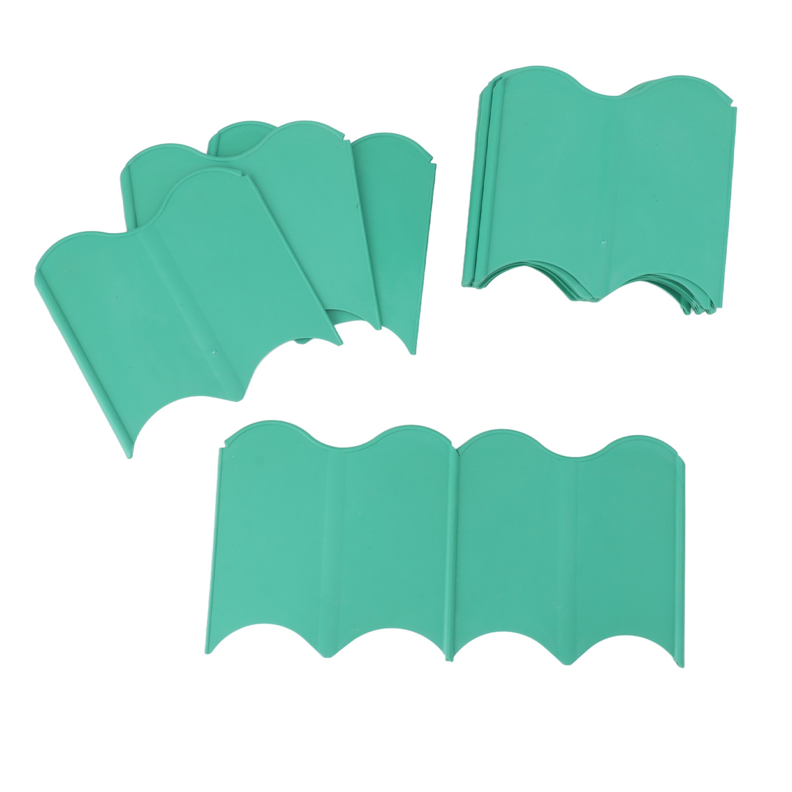 Set Mit 20 Garteneinfassungen Mit Verriegelung, Witterungsbeständig, Grün