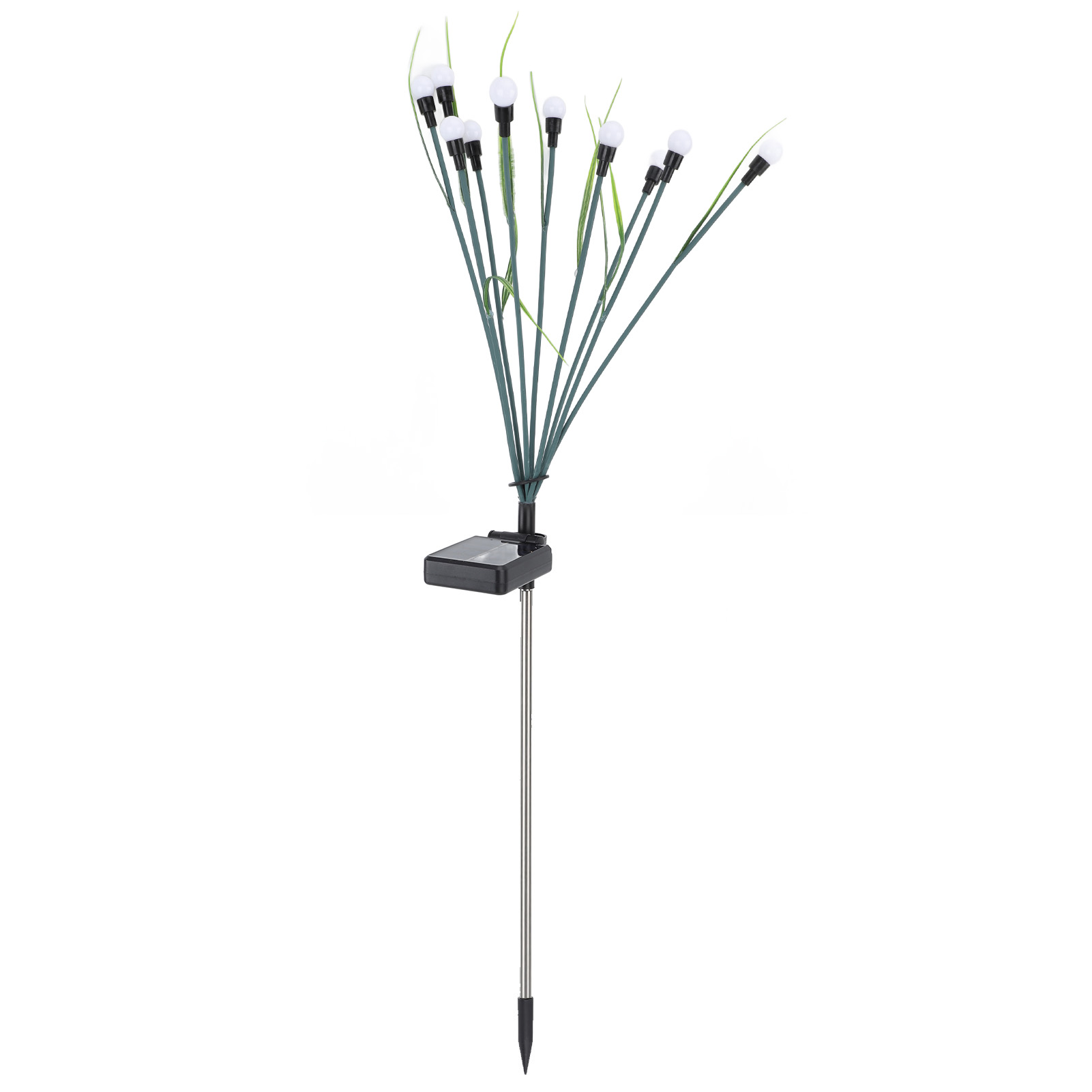 Dekorative Solar-led-gartenleuchte, Schwenkbar, Ip65 Wasserdicht, Wiederaufladbar, Für Den Außenbereich, Ideal Für Weihnachten Und Hochzeiten, 10 Leuchten, Warmweißes Licht, Grüner Pfosten