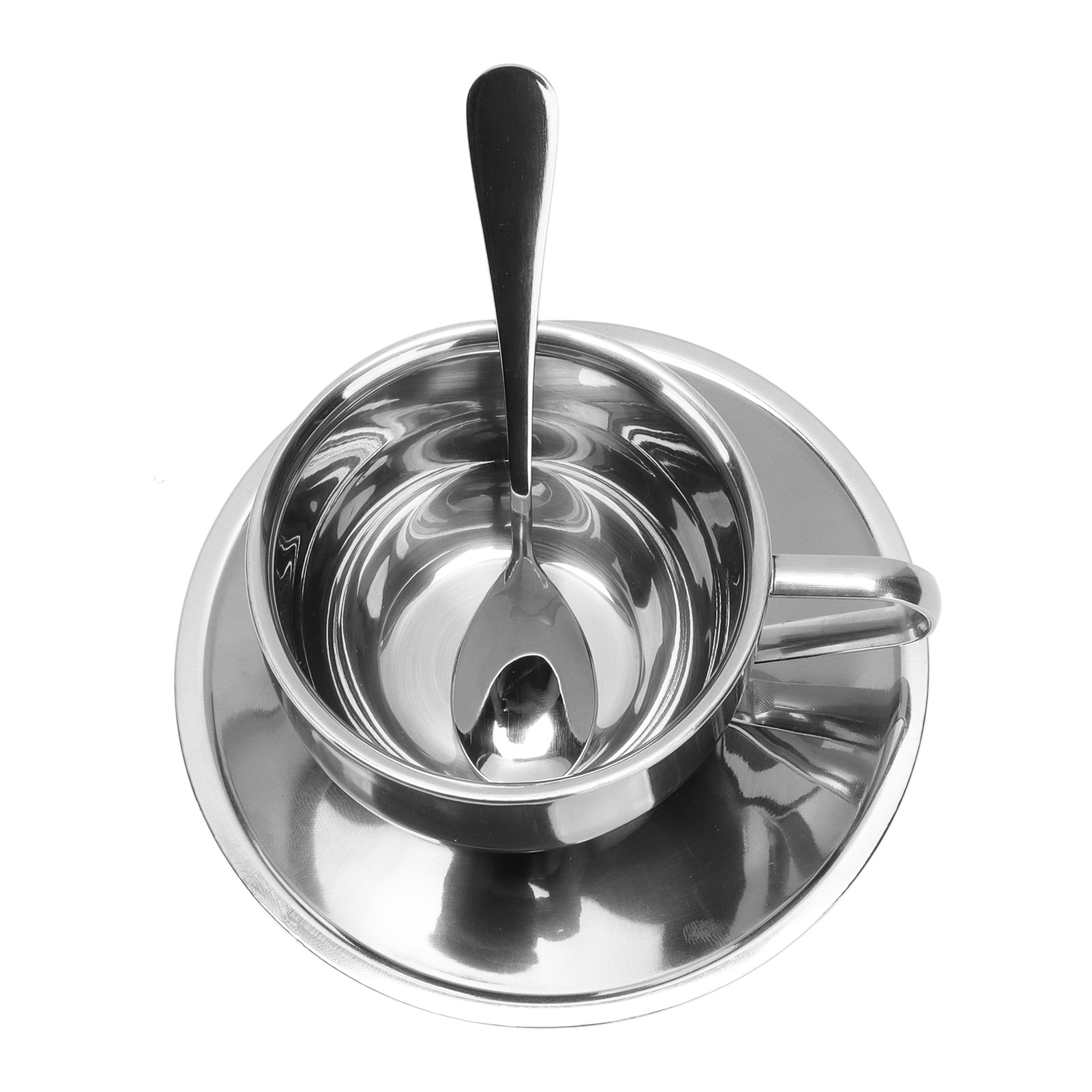 180-ml-thermosbecher-set, Doppelwandige Becher Aus Edelstahl 304, Teetasse Mit Untertasse Und Löffel