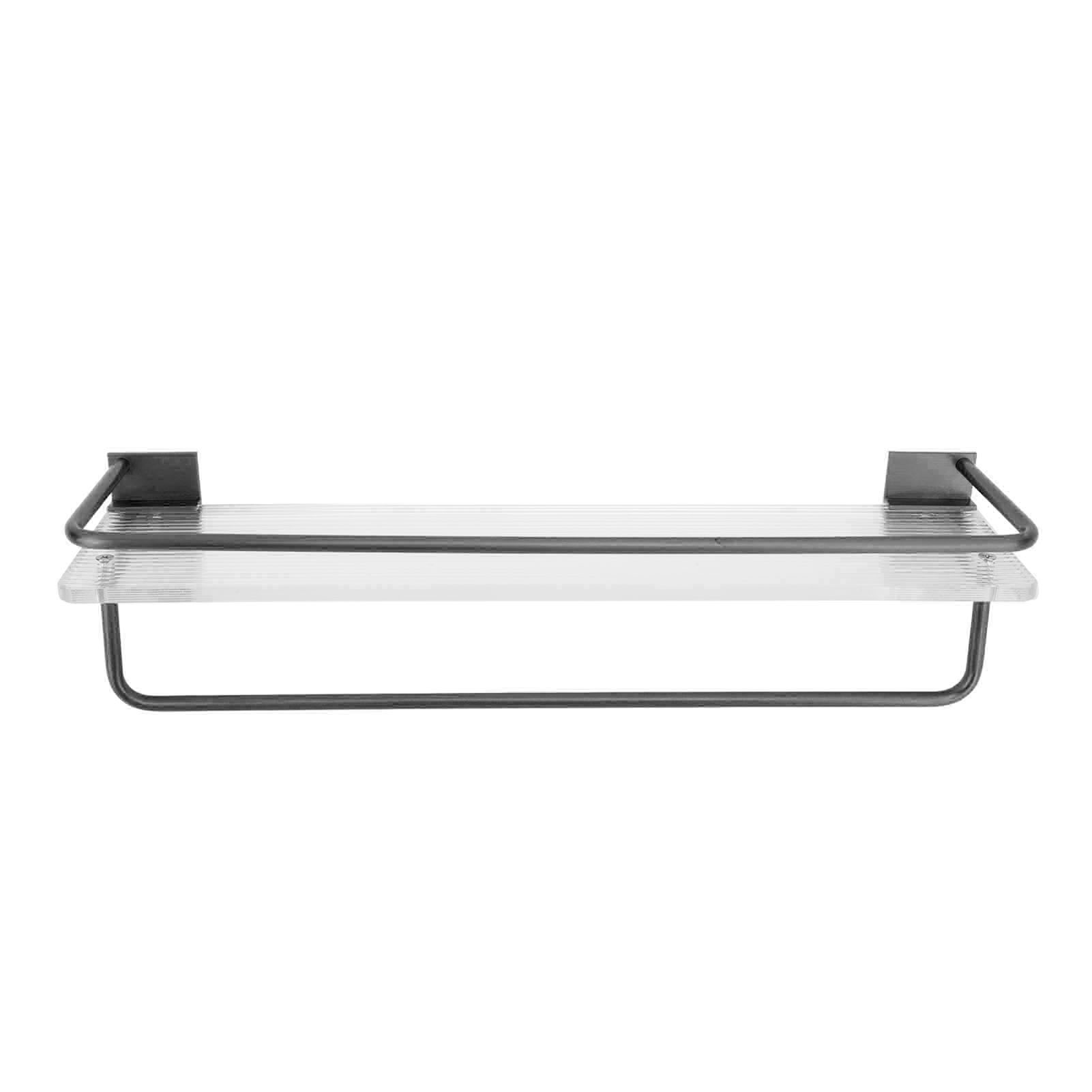 Duschablage 30 Cm, Wandmontage Mit Handtuchhalter, Einfache Montage, Aluminiumstange, Großes Fassungsvermögen, Für Badezimmer, Grau