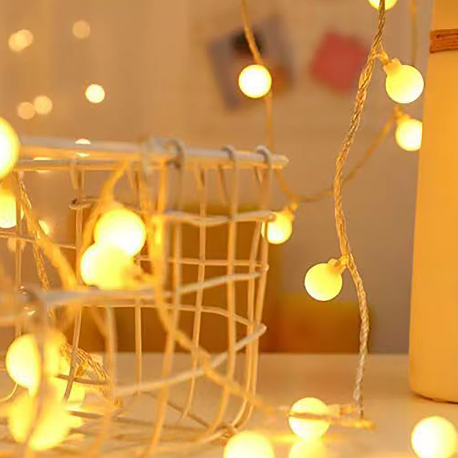 Weihnachtsbaumbeleuchtung Mit 10 Leds, 1,5 M Lang, Batteriebetrieben, Warmweißes, Dauerhaftes Licht, Für Gartenpartys Und Camping