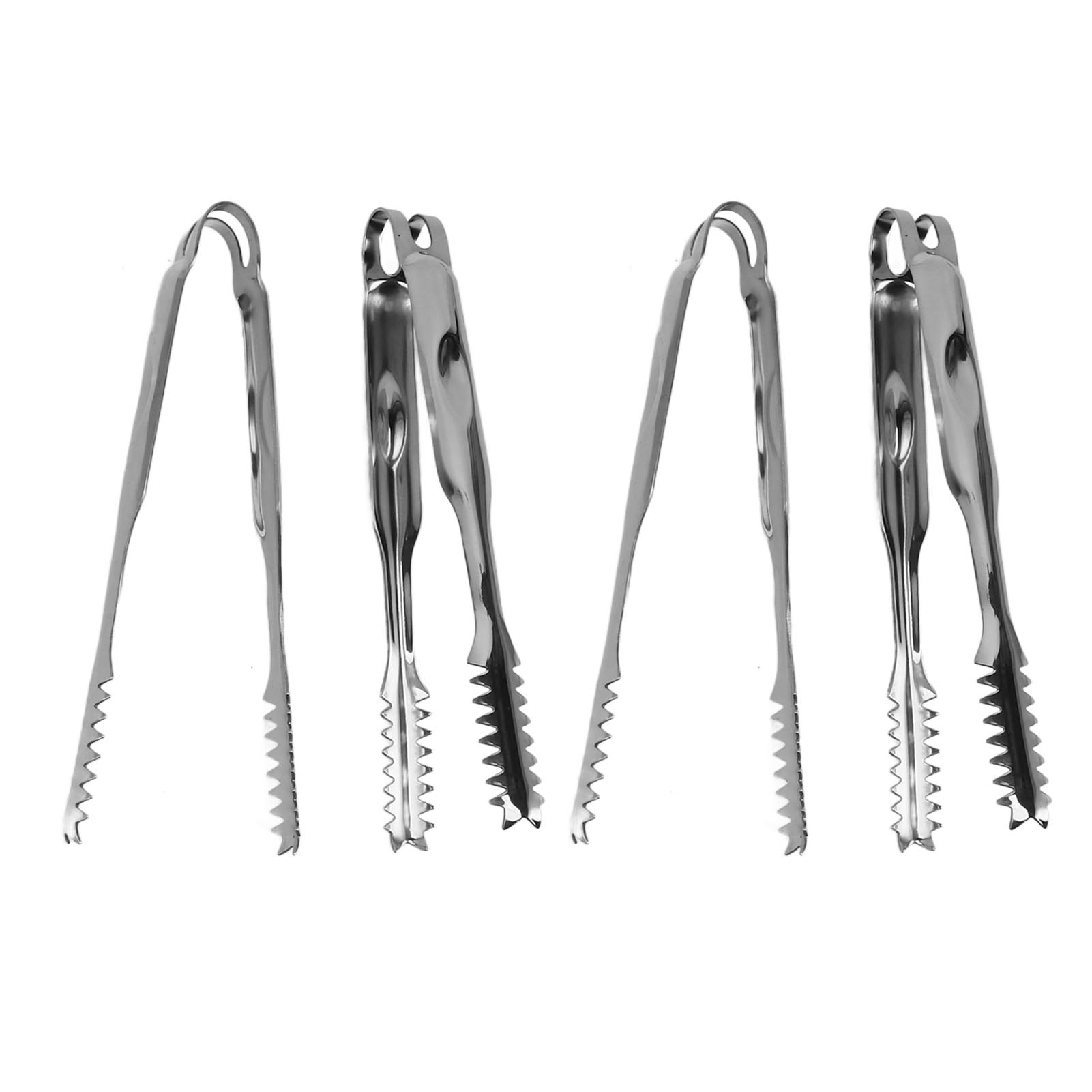 10-teiliges Set Aus Edelstahl-eis- Und Speisezangen, Leicht Zu Reinigen, Mit Robustem Griff, Vielseitig Einsetzbar, Für Grillabende, Bars Und Partys, 19,4 Cm