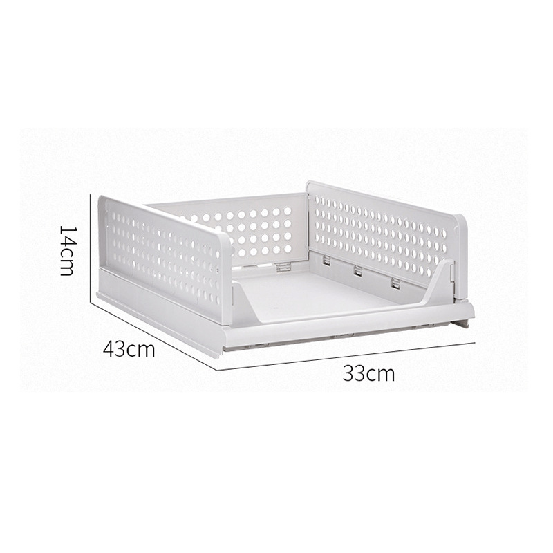 Faltbarer Kleiderkorb Mit Fach, Mit Schublade, Stapelbar, 33 X 43 X 14 Cm / 13,0 X 16,9 X 5,5 Zoll
