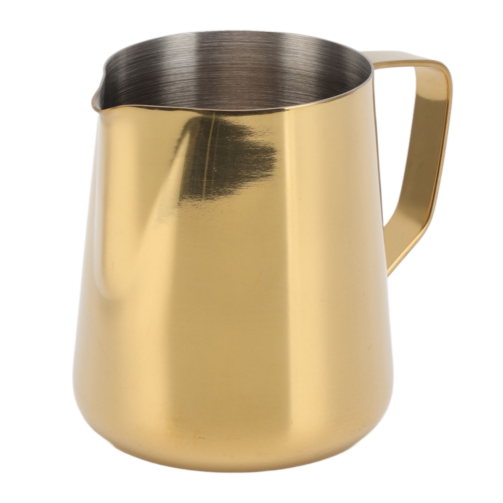 Milchaufschäumkännchen Aus Edelstahl, Kaffeeaufschäumkännchen, Für Cafés Und Milchcafés, 350 Ml, Gold