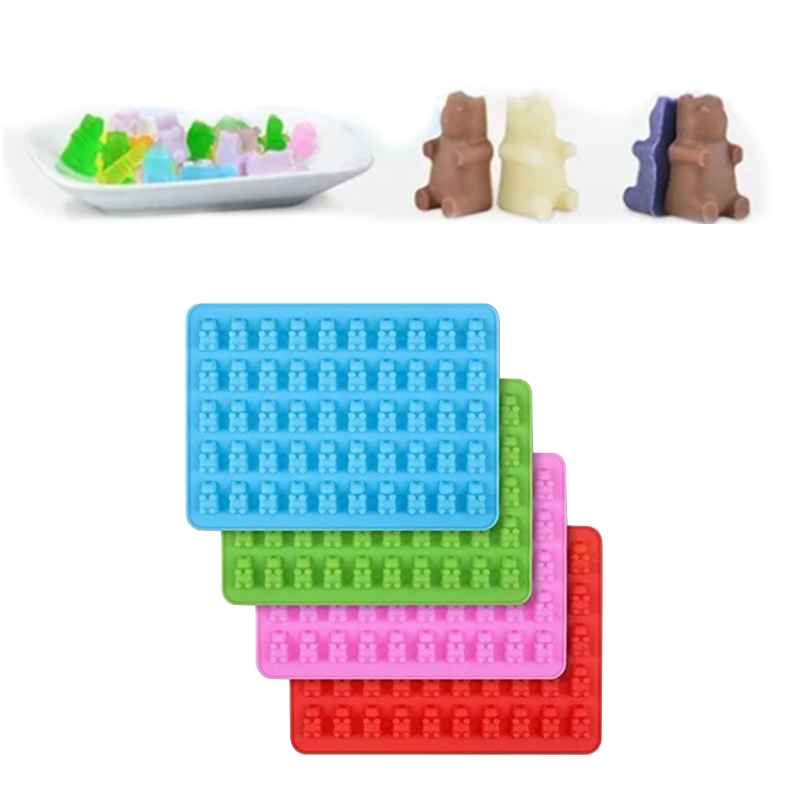 4er-set Diy-geleeformen Mit 200 Mulden Und Silikonpipette Für Selbstgemachte Fondant-süßigkeiten Und Schokoladenkuchen
