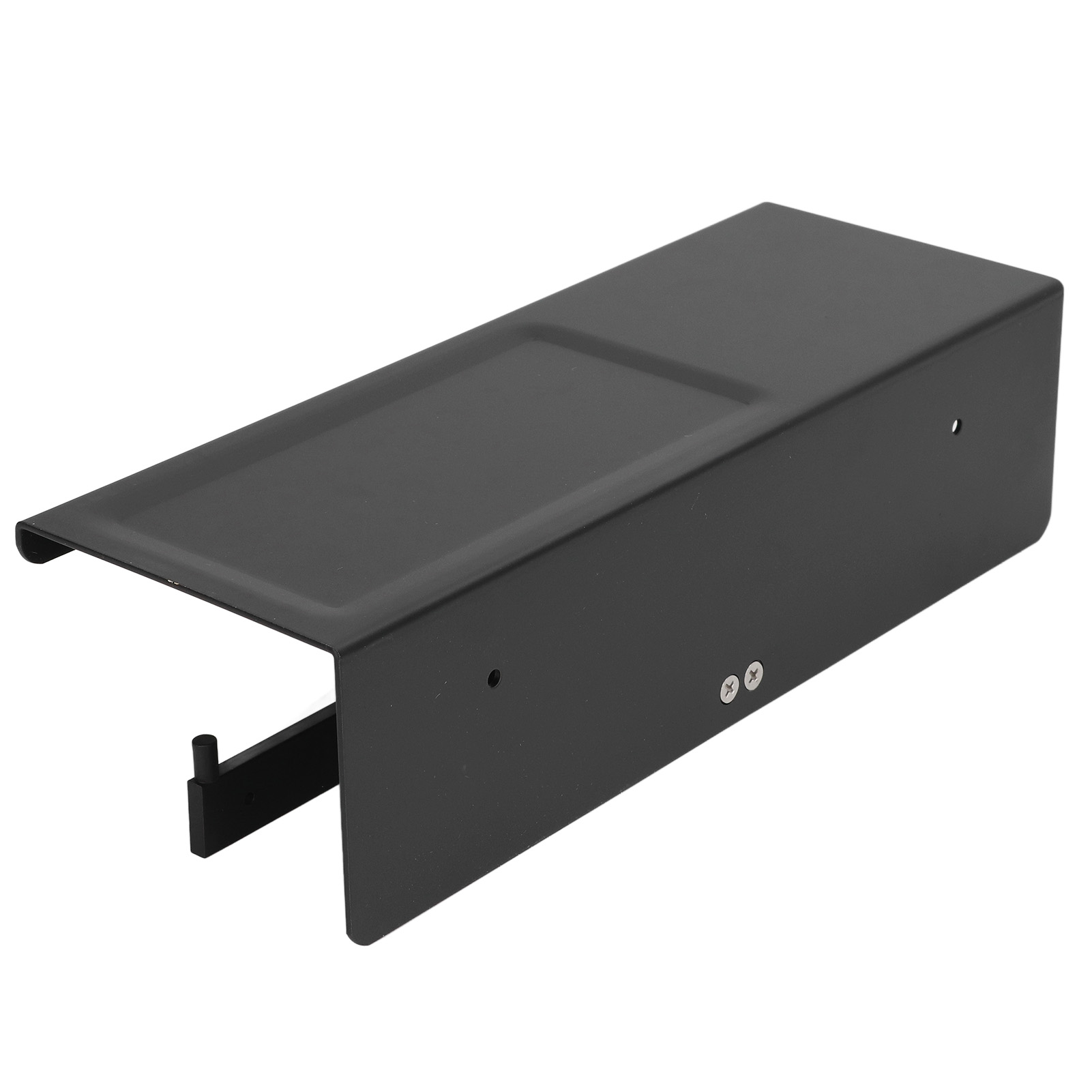 Wandmontierter Toilettenpapierhalter, 2-fach Funktional, Hotelqualität, Wasserdicht, Mit Ablagefach, Schwarz