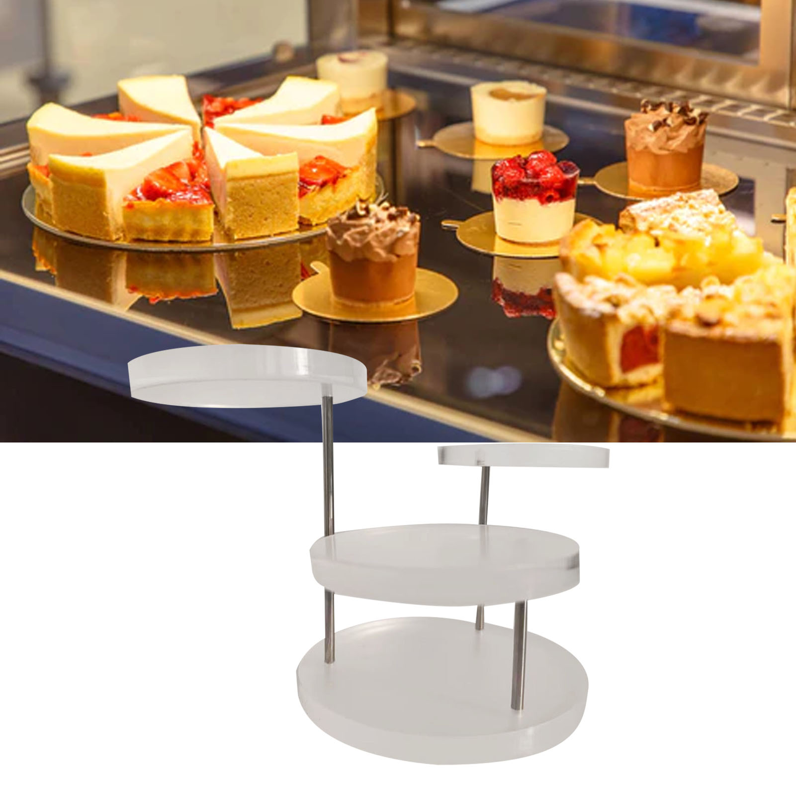 Runder Schmuckständer, Mehrstöckiger Ringständer, Kuchen- Und Dessertständer, Dekoratives Regal Für Partys, 3-stöckig, Transparent