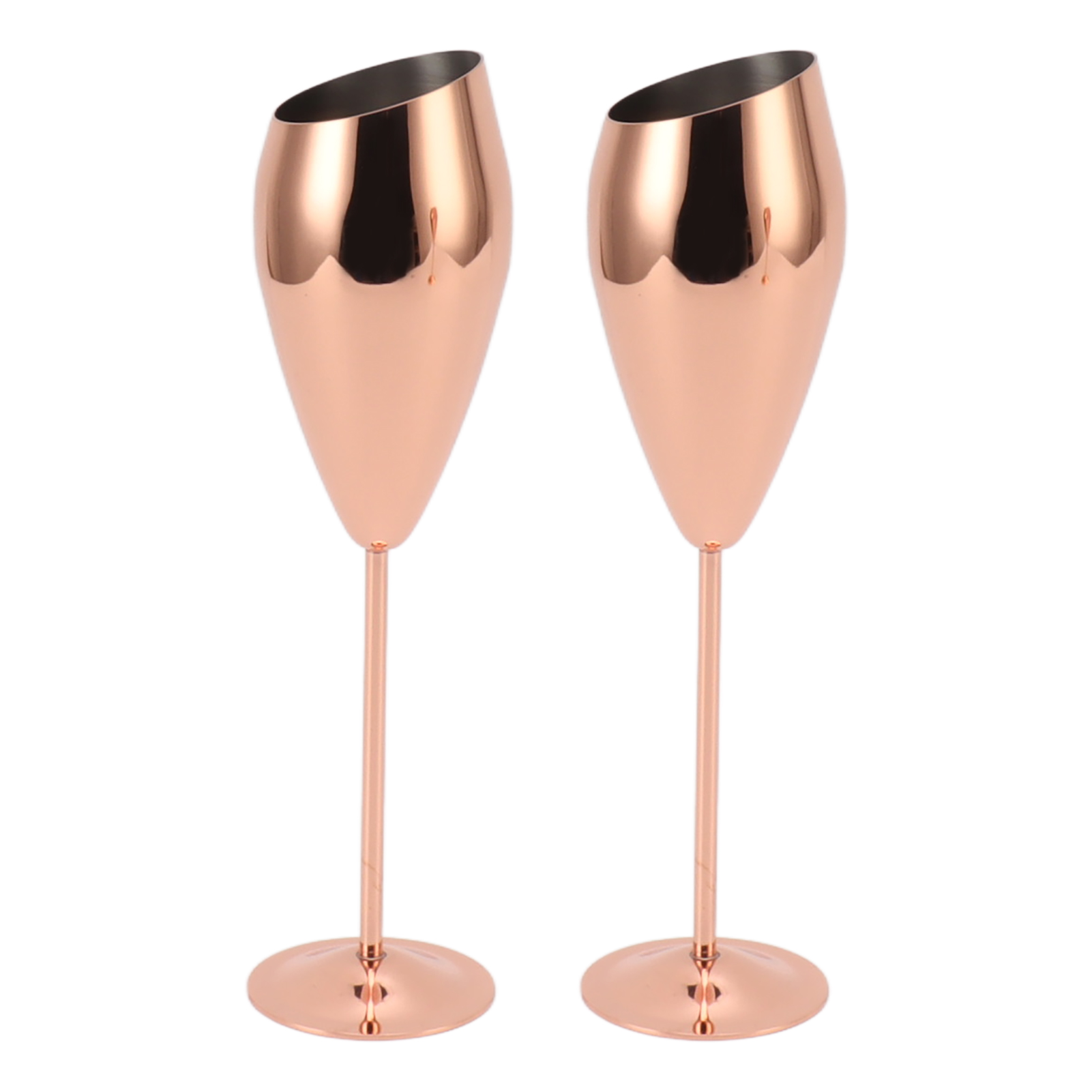 Set Aus 2 Champagnergläsern Aus Kupfer, Massiv, Dicker Boden, Edelstahl, Champagnergläser Aus Messing