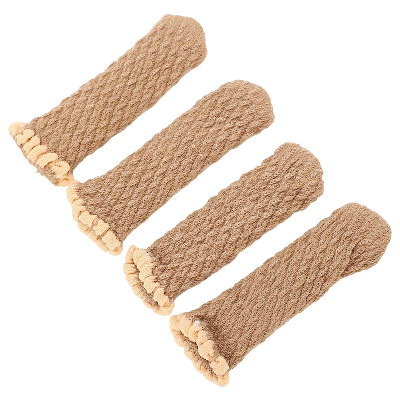 20 Stück Dicke, Gestrickte Tisch- Und Stuhlbeinschoner, Möbelbeinschoner Für Hartholzböden, Elegante Holzfarbe