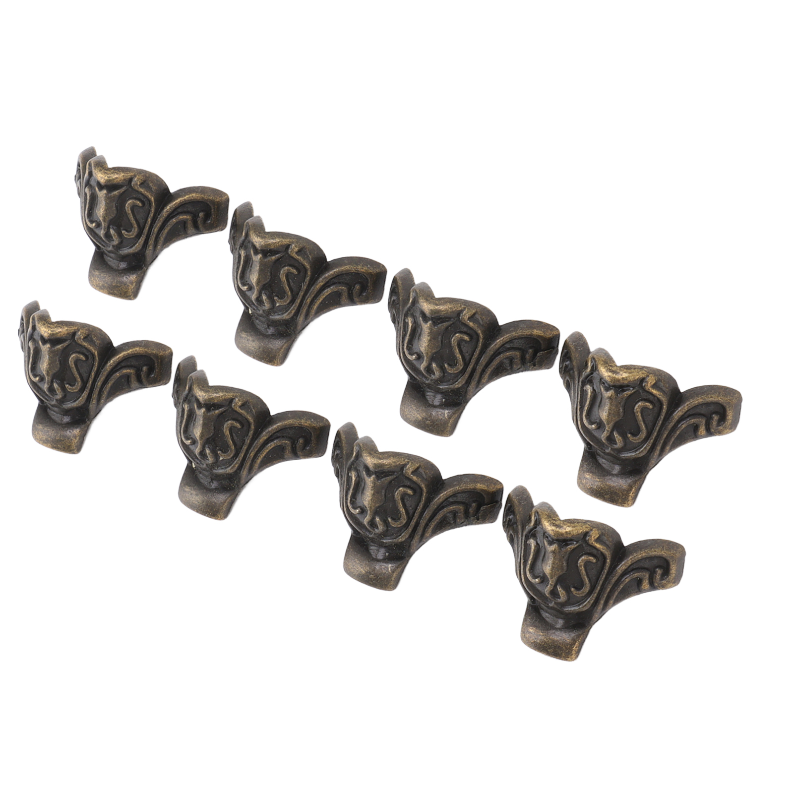 8 Schmuckkästchenbeschläge, Bronze, Zinklegierung, Zierfüße, Eckenschützer Für Schachteln Und Kleine Schränke