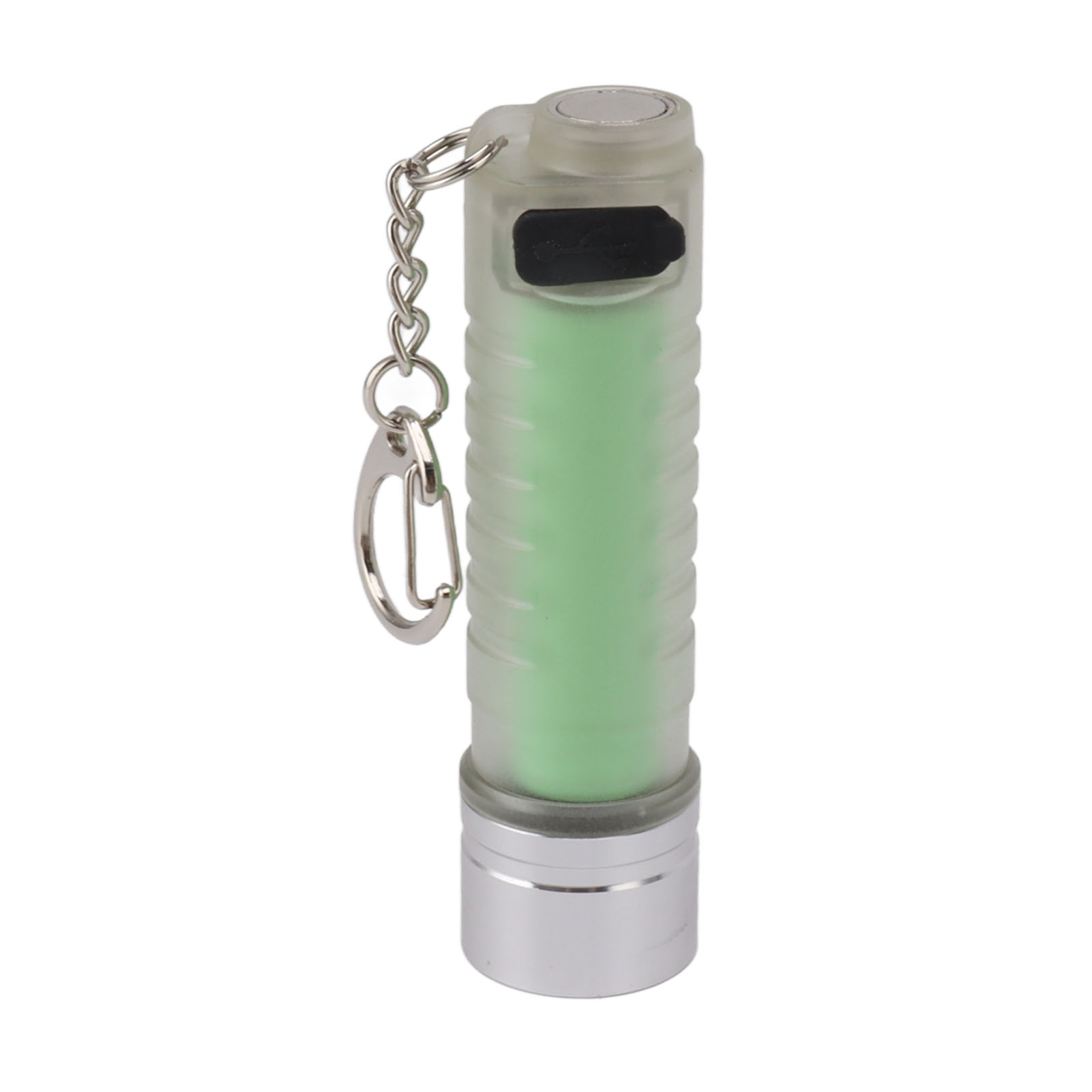 Weiße Mini-schlüsselanhänger-taschenlampe Mit Led, Usb Typ-c Aufladbar, Wasserdicht (ip65), Mini-schlüsselanhänger-taschenlampe