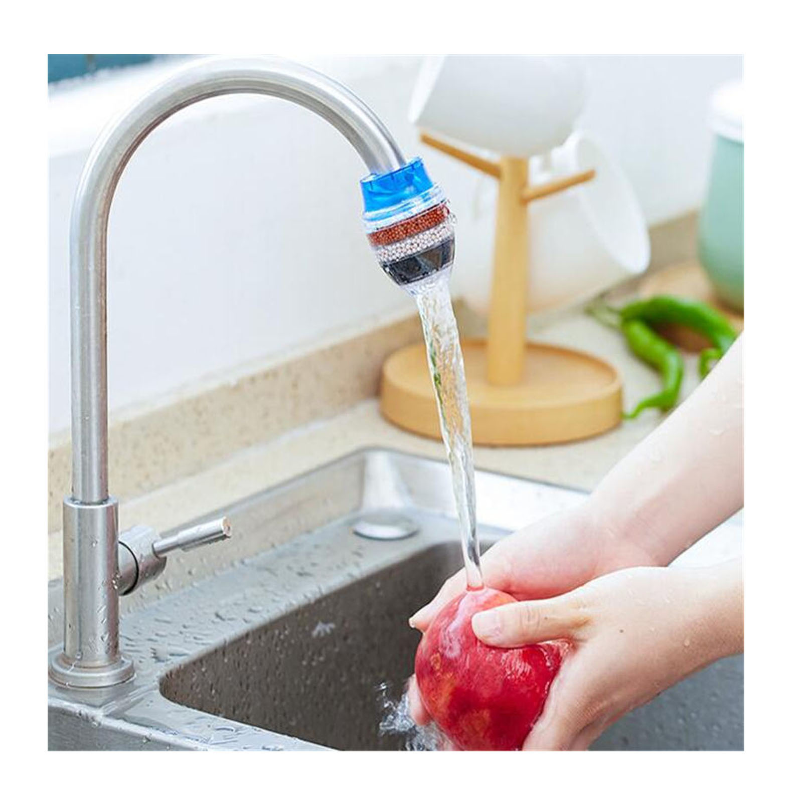 Wasserhahnfilter, Blau, Mehrschichtig, Effizient, Wassersparend, Einfach Zu Installierendes Filtersystem Für Küche Und Bad