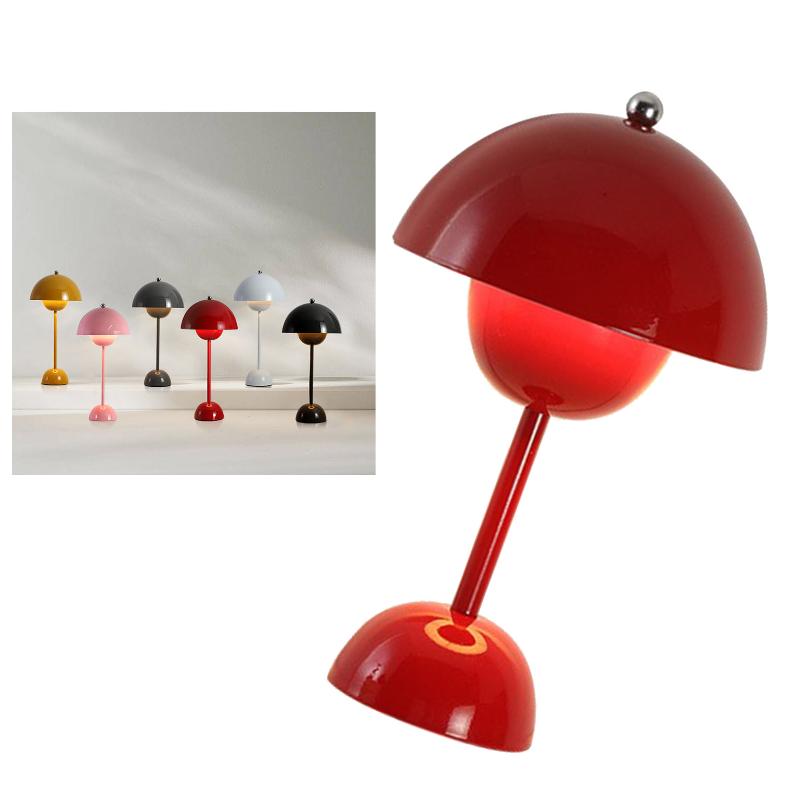Minimalistische, Dimmbare Led-tischleuchte Für Bars, Schlafzimmer Und Restaurants, Readin S, Mit Eisenstecker (3 Wechselnde Lichtfarben Und Druckknopfschalter), Bordeauxrot