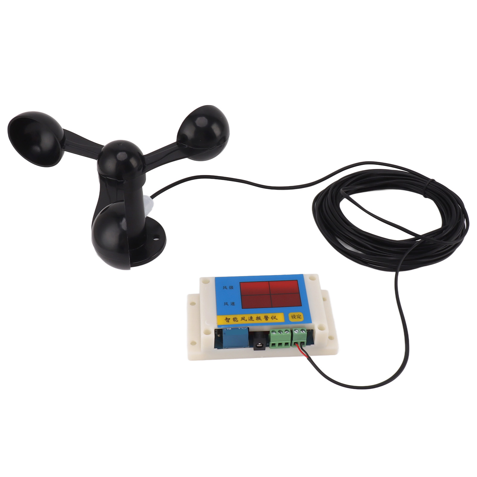Turmdrehkran-anemometer Mit 3 Lüfterflügeln, Usb 5v, Hoher Genauigkeit, 2-12 Stufen Windgeschwindigkeitsalarm Für Den Außenbereich