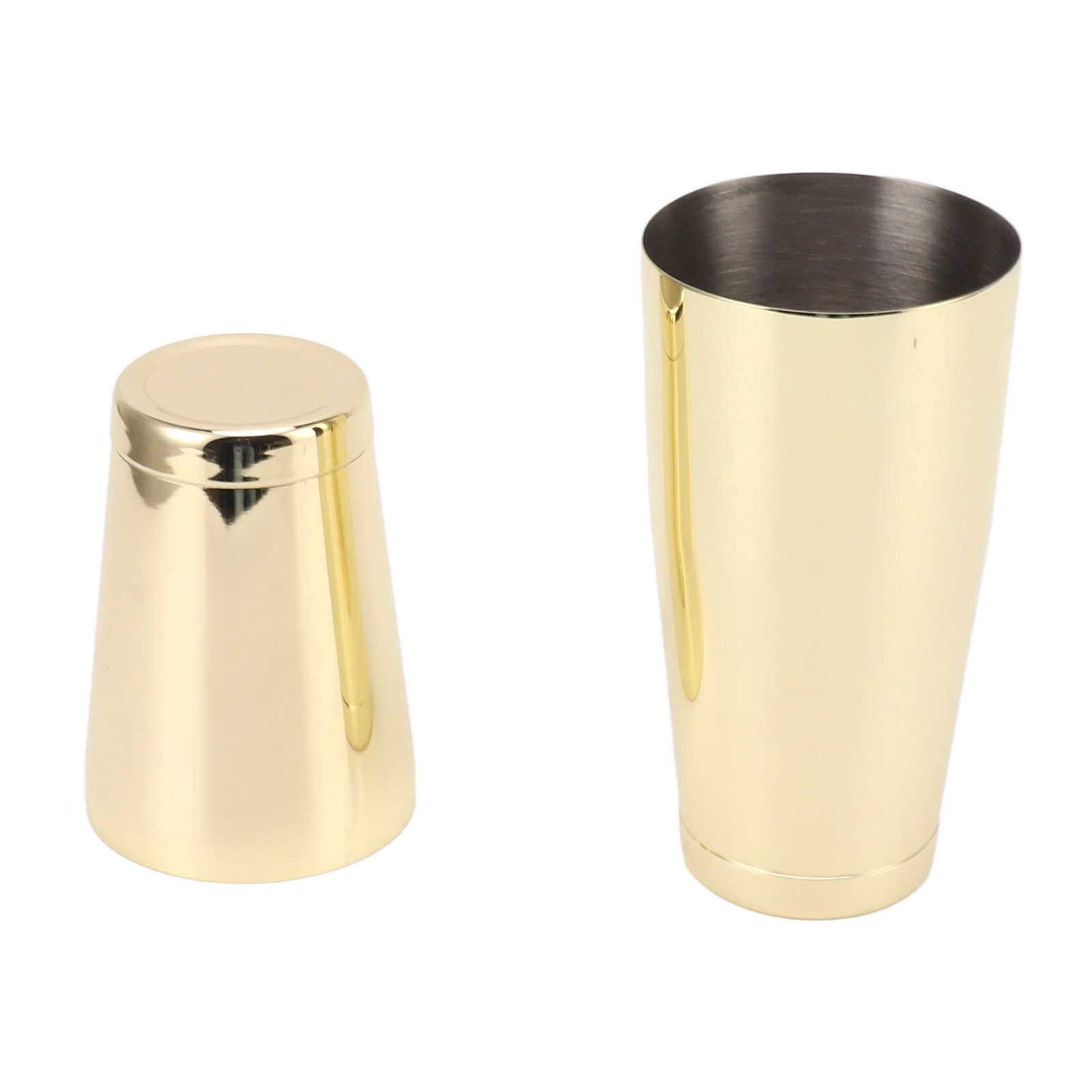 Cocktailshaker Aus Edelstahl 304, 2-teilig, Barmixer, Weinglas, Vergoldet, Mit Bodenbecher