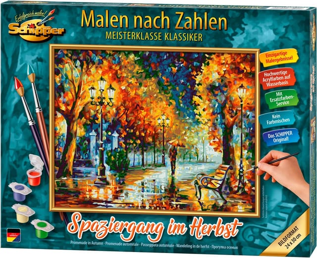 Schipper Malen nach Zahlen Meisterklasse Klassiker - Spaziergang im Herbst, Made in Germany
