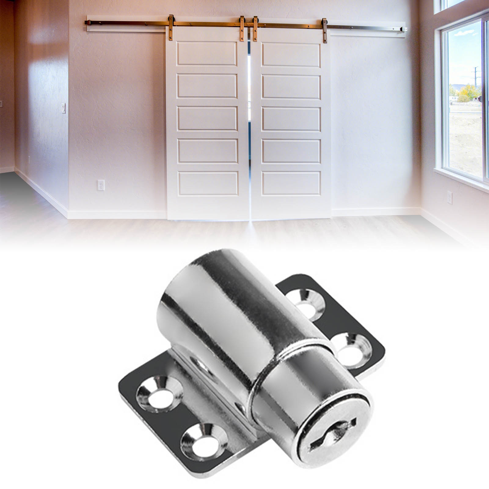 Diebstahlsicheres Türschloss, Lackierte Oberfläche Aus Aluminiumlegierung, Mit Schlüsseln, Fensterriegel Für Wohnschränke, Hellgrau