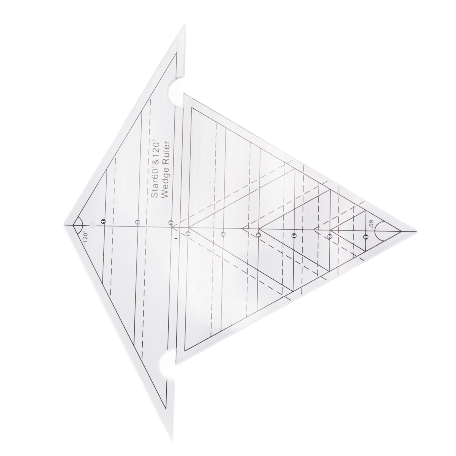 Nähkeillineal 60° Und 120°, Acryl, Transparent, Präzise, Wiederverwendbar, Zum Quilten Und Für Diy-projekte