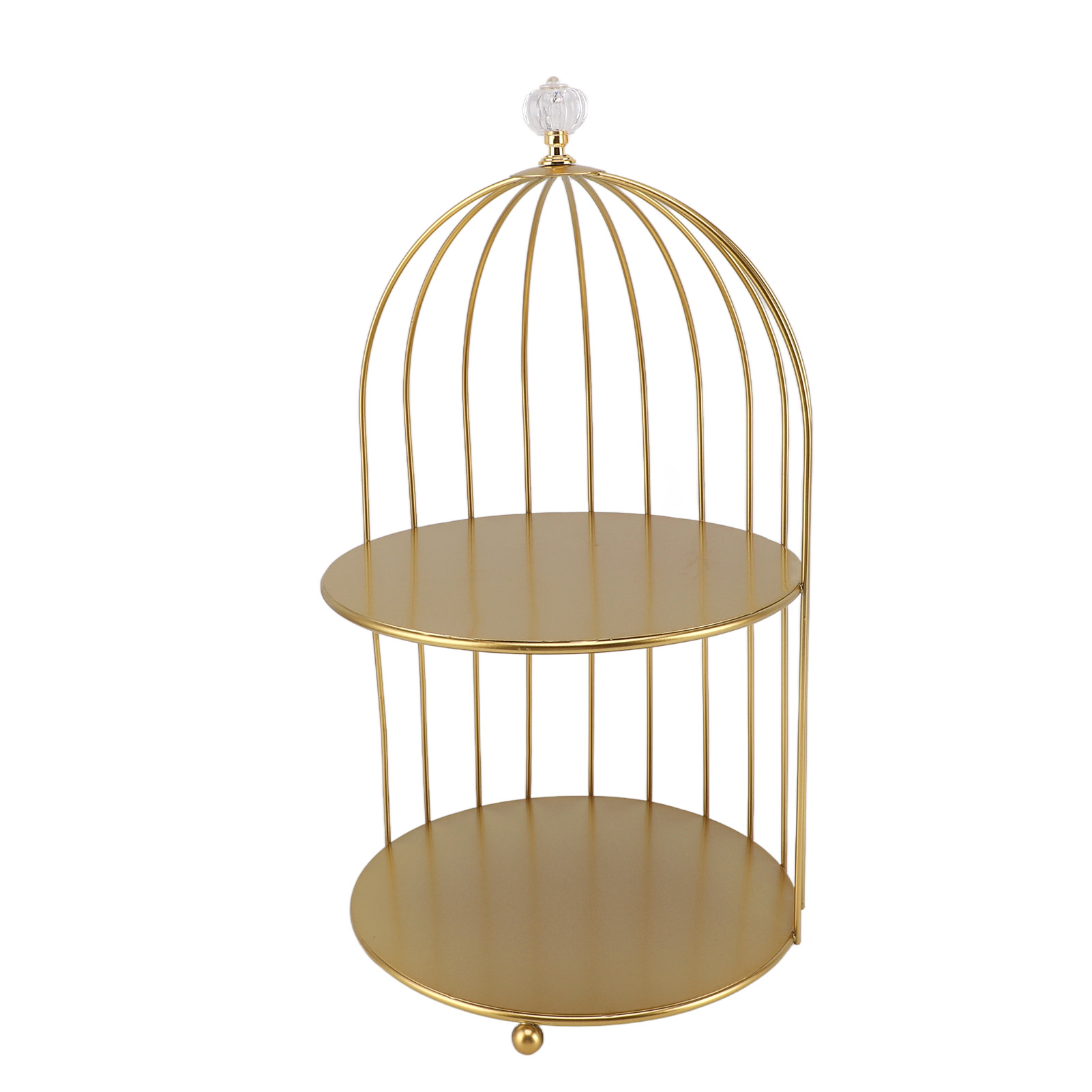 Kosmetik-organizer In Vogelkäfigform, Gold, Platzsparend, Eisen, Einzigartiger, Multifunktionaler Badezimmer-kosmetikständer, Doppellagig
