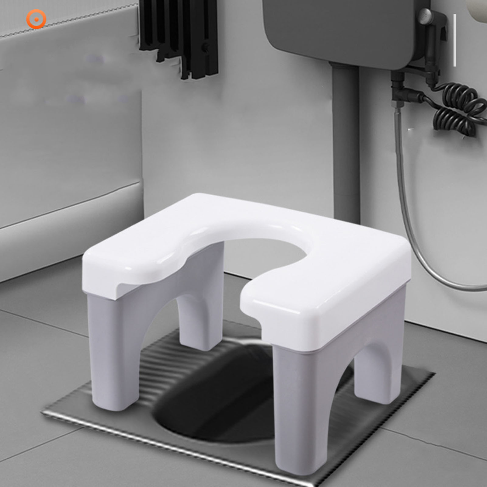 Hocktoilette, Tragbarer Toilettenstuhl, Rutschfest, Hygienisch, Multifunktional, Hoch, Grau, Ausführung Für Erwachsene