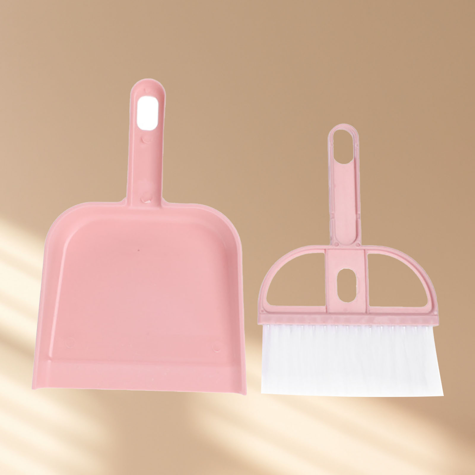 Mini-besen- Und Kehrschaufel-set (2er-pack). Multifunktionaler Mini-handbesen Und Kehrschaufel Aus Kunststoff Für Den Schreibtisch. Rosa.