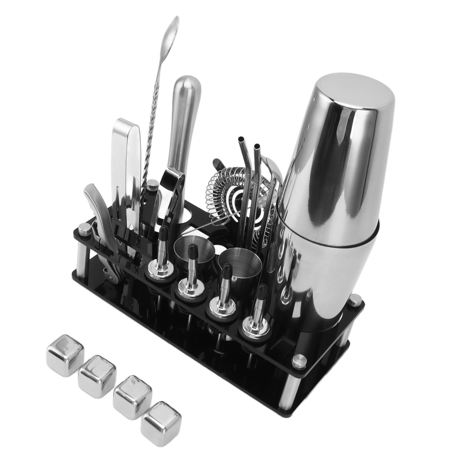 23-teiliges Cocktailshaker-set, Professionelles Edelstahl-barkeeper-set Mit Acrylständer