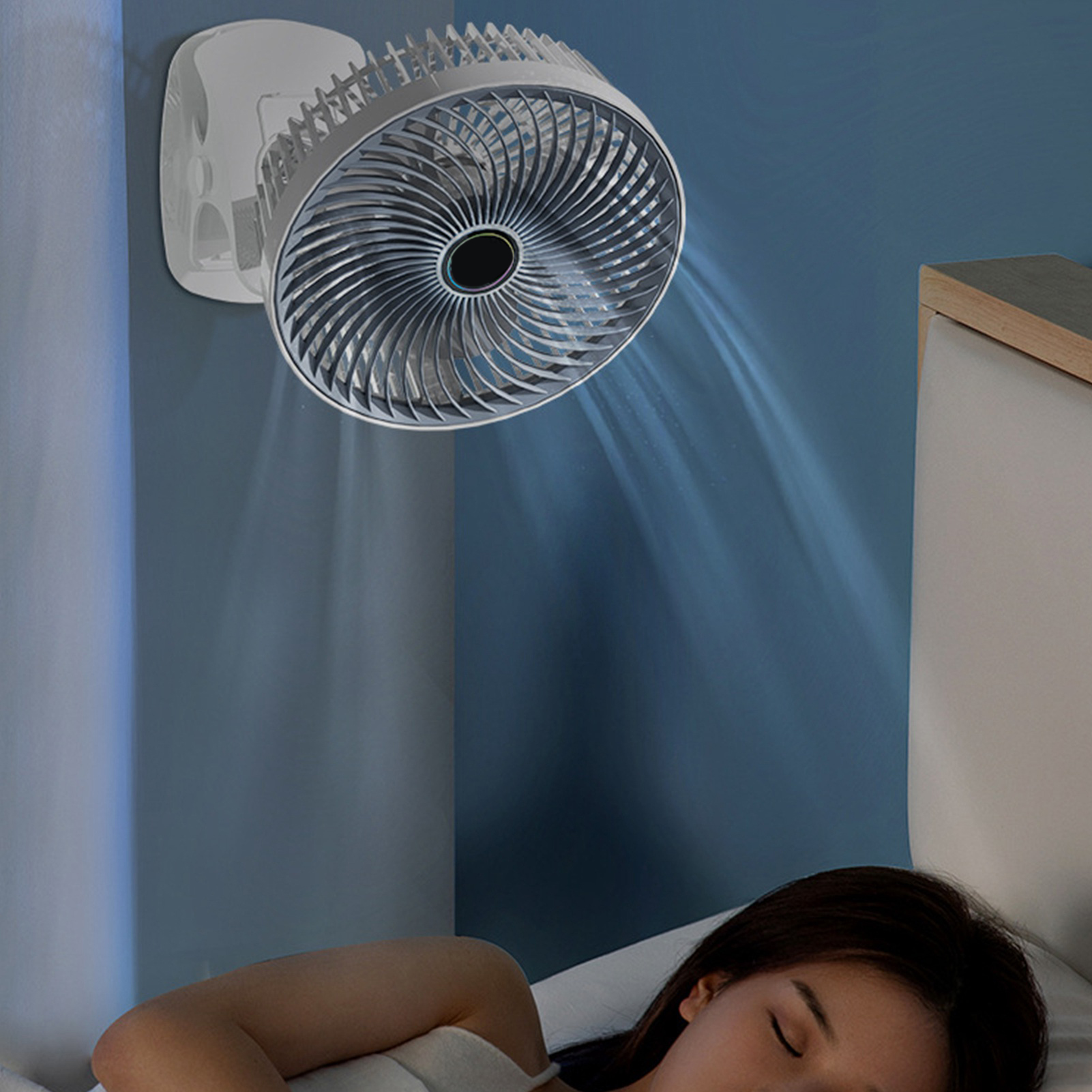 Tragbarer Ventilator Mit Usb-akku, Wandhalterung, 3 Geschwindigkeitsstufen, Starker Luftstrom, Kleiner Tragbarer Ventilator Für Zuhause Und Studentenwohnheim