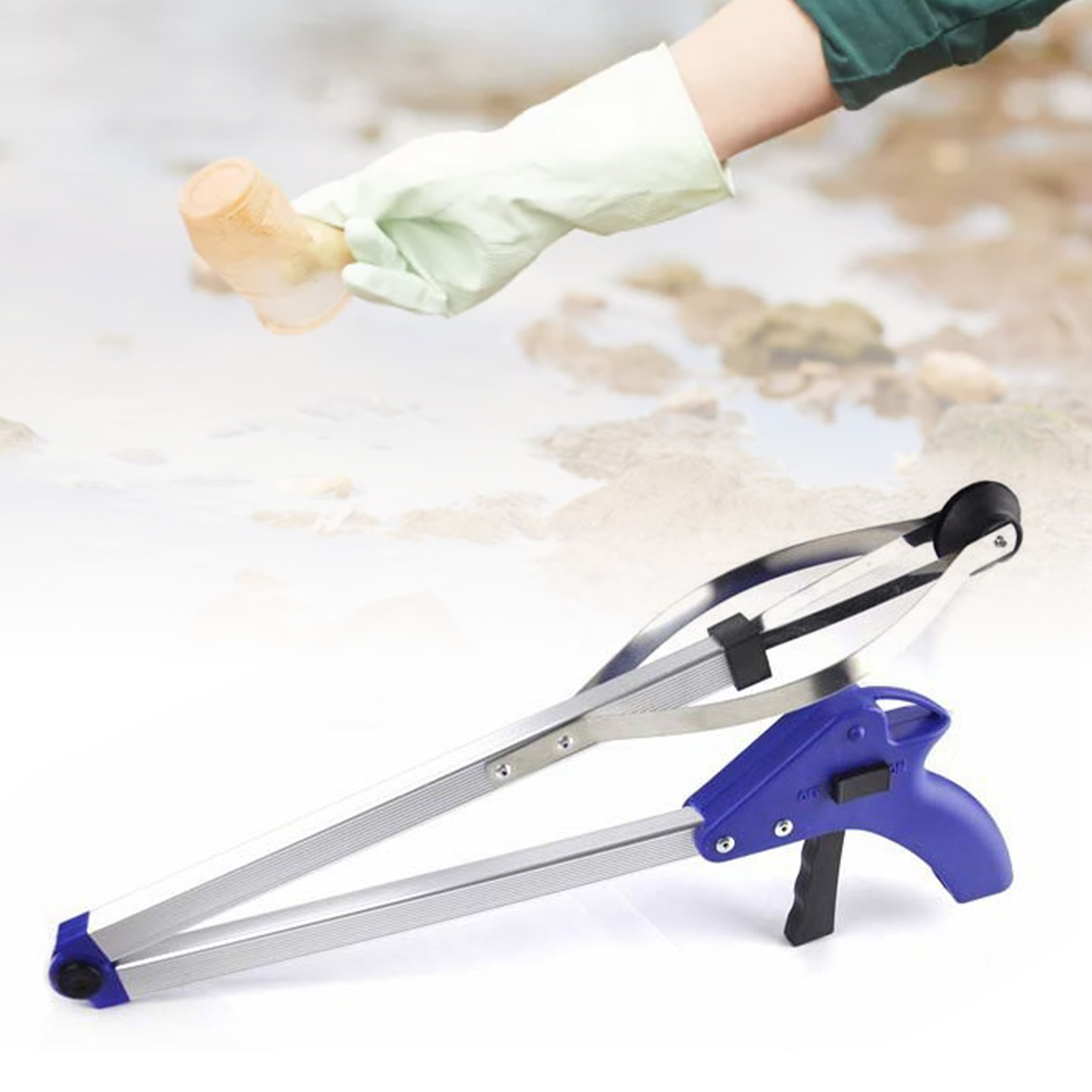 Langer, Faltbarer Greifer, 81 Cm, Tragbarer Greifer Zum Aufsammeln Von Müll Und Münzen