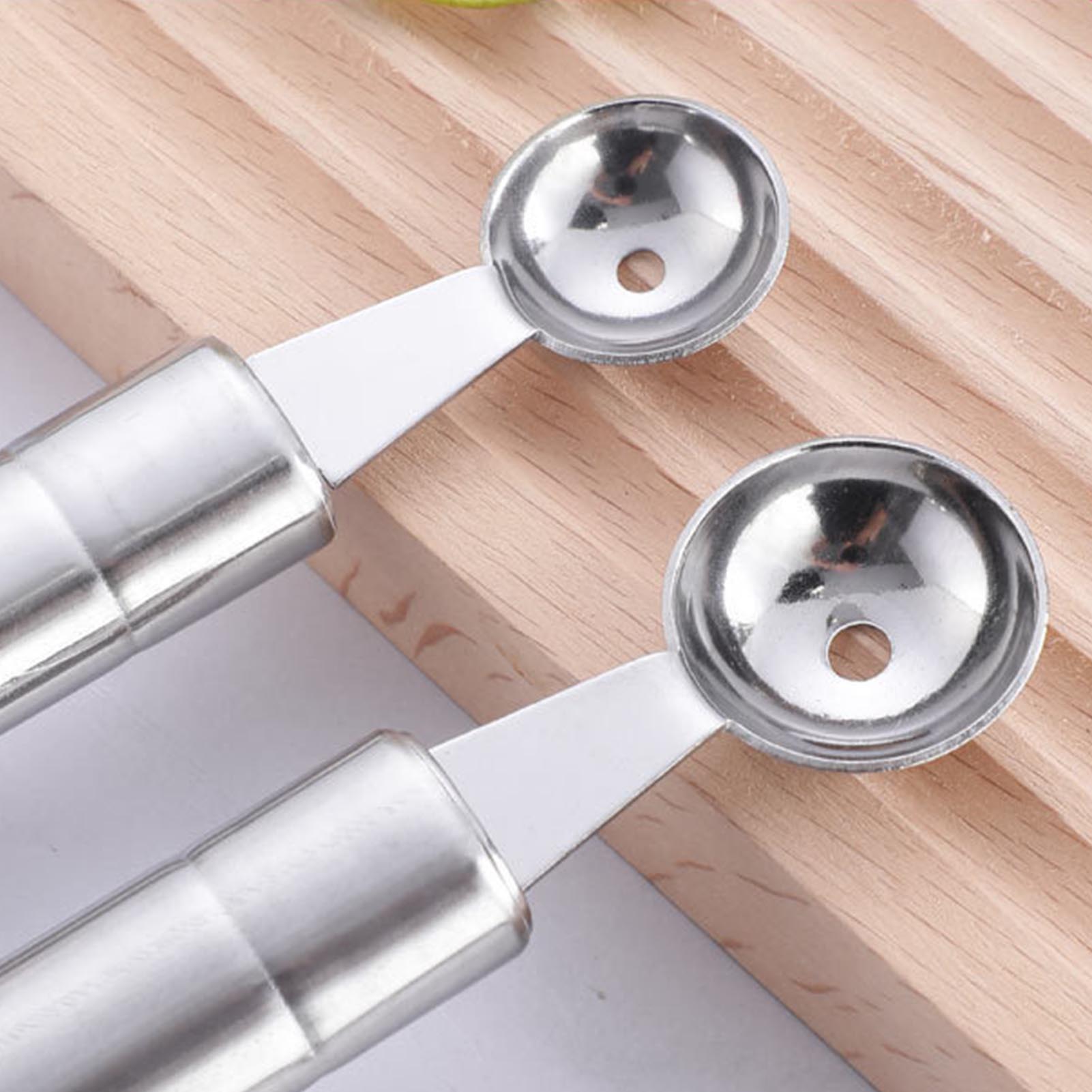Melon Baller Doppelseitiger Eisportionierer Aus Edelstahl Mit Komfortablem Griff, Leicht Zu Reinigen, Perfekt Für Partys, Zuhause, Obst Und Kuchen