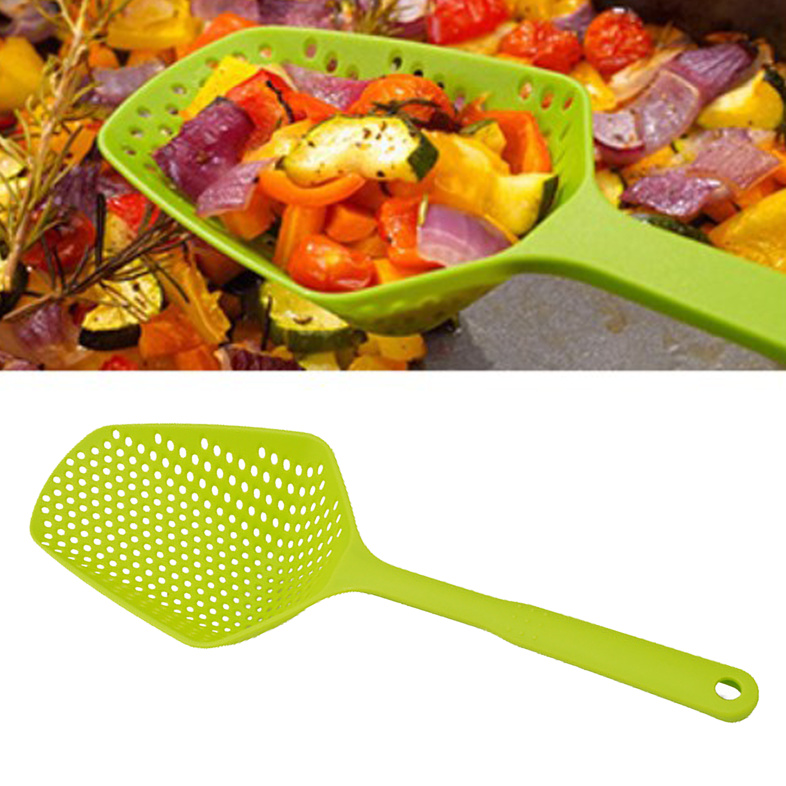 Pp-kunststoff-schlitzlöffel, Integriert, Multifunktional, Zum Kochen, Küchenutensil, Grün