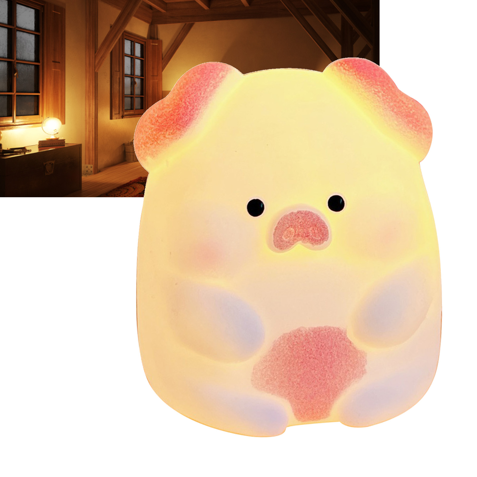 Tierförmige Led-nachtlampe Im Cartoon-stil, Modern, Dekorativ, Für Schlaf- Und Wohnzimmer, In Form Eines Schweins