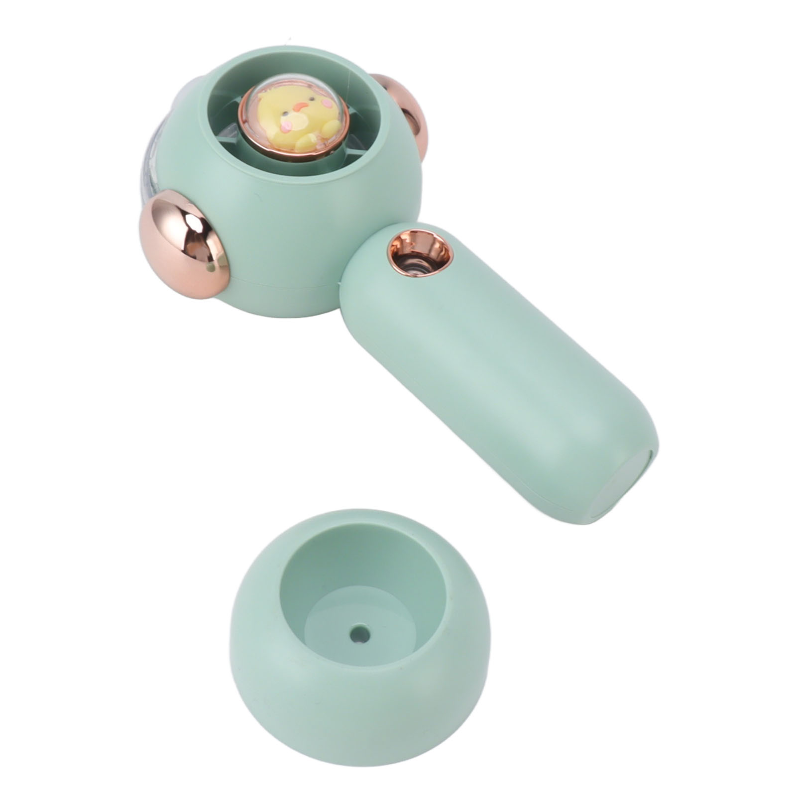 Schöner, Tragbarer, Wiederaufladbarer Mini-taschenventilator Mit Nebelfunktion, 500 Mah, Grün
