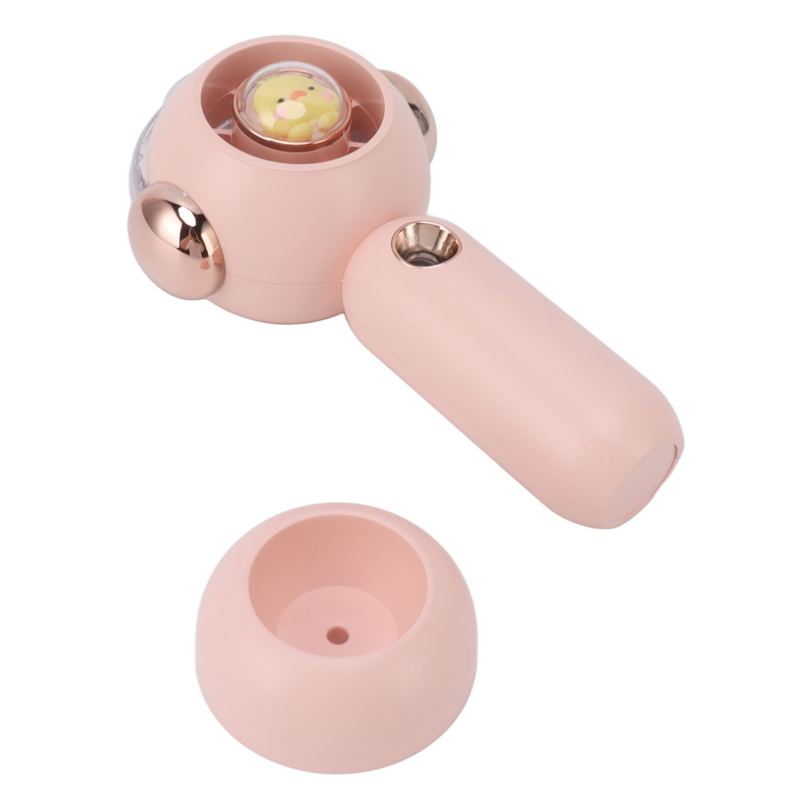 Schöner, Tragbarer, Wiederaufladbarer Mini-taschenventilator Mit Sprühnebelfunktion, 500 Mah, Pink