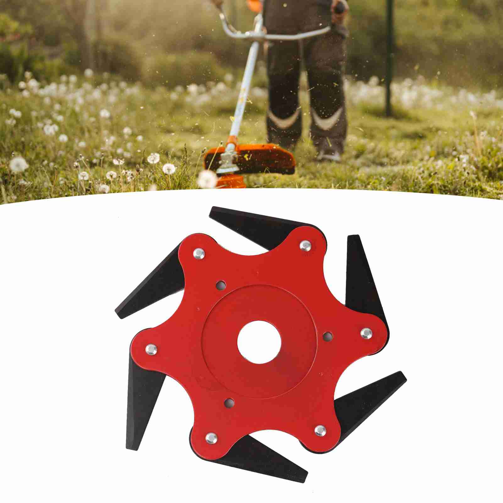 6-klingen-trimmerkopf, 2,5 Cm Innendurchmesser, Trimmerkopf Aus Nylon Und Manganstahl Für Gartengeräte, Rot