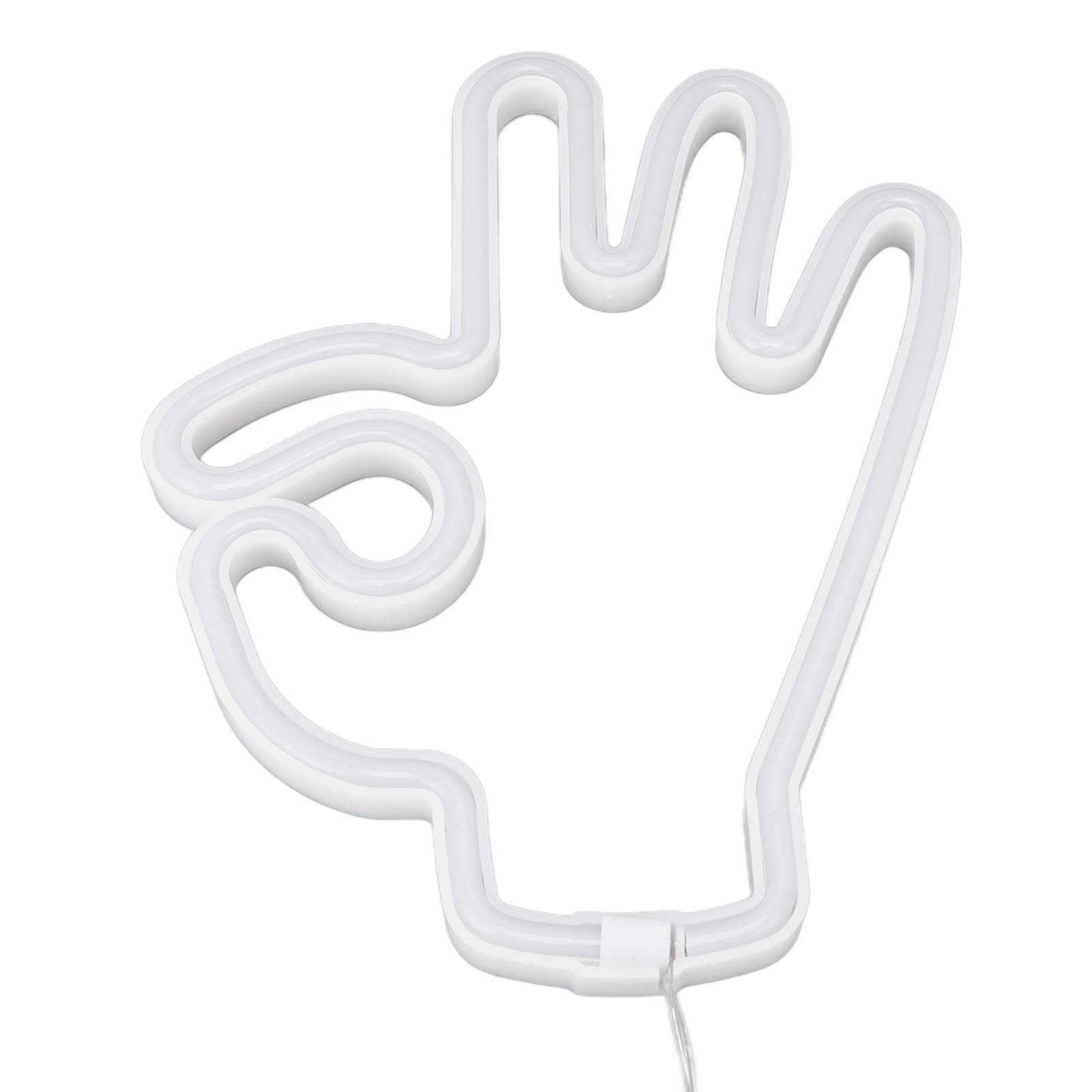 Hand- Und Fingerförmige Ok-neon-led-lampe, Batteriebetrieben, Zur Wanddekoration In Wohnräumen Und Schlafzimmern