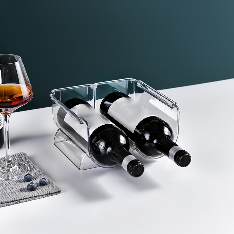 Weinregal, Faltbar, Kunststoff, Transparent Wasserflaschenhalter, Für Die Dekoration Zu Hause, Für 2 Flaschen, Transparent