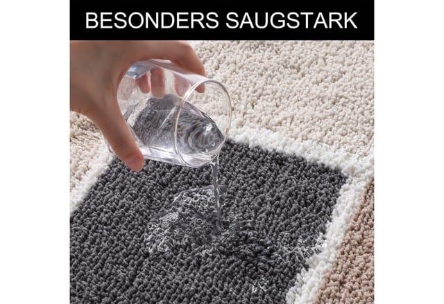 OTTO home Badematte Anna mit Kachelmuster, Badvorleger, Badezimmer Teppich, Duschvorleger, Höhe 20 mm, rutschhemmend beschichtet, strapazierfähig, Polyester, rechteckig, Badteppich, Hoch-Tief Effekt, Modern, Weich