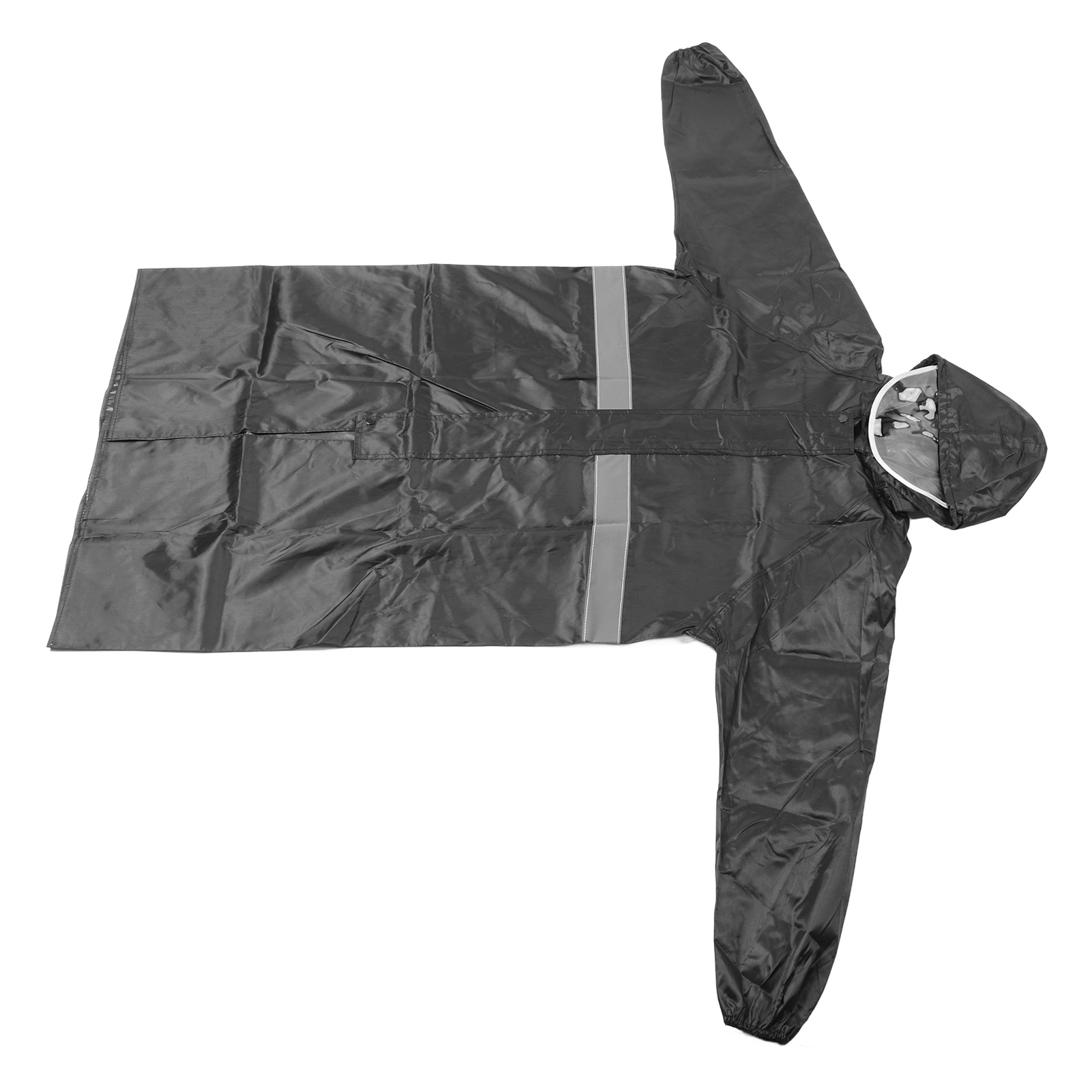 Ein Modischer, Langer, Atmungsaktiver, Reflektierender, Einteiliger Regenmantel Zum Schutz Von Reinigungskräften.