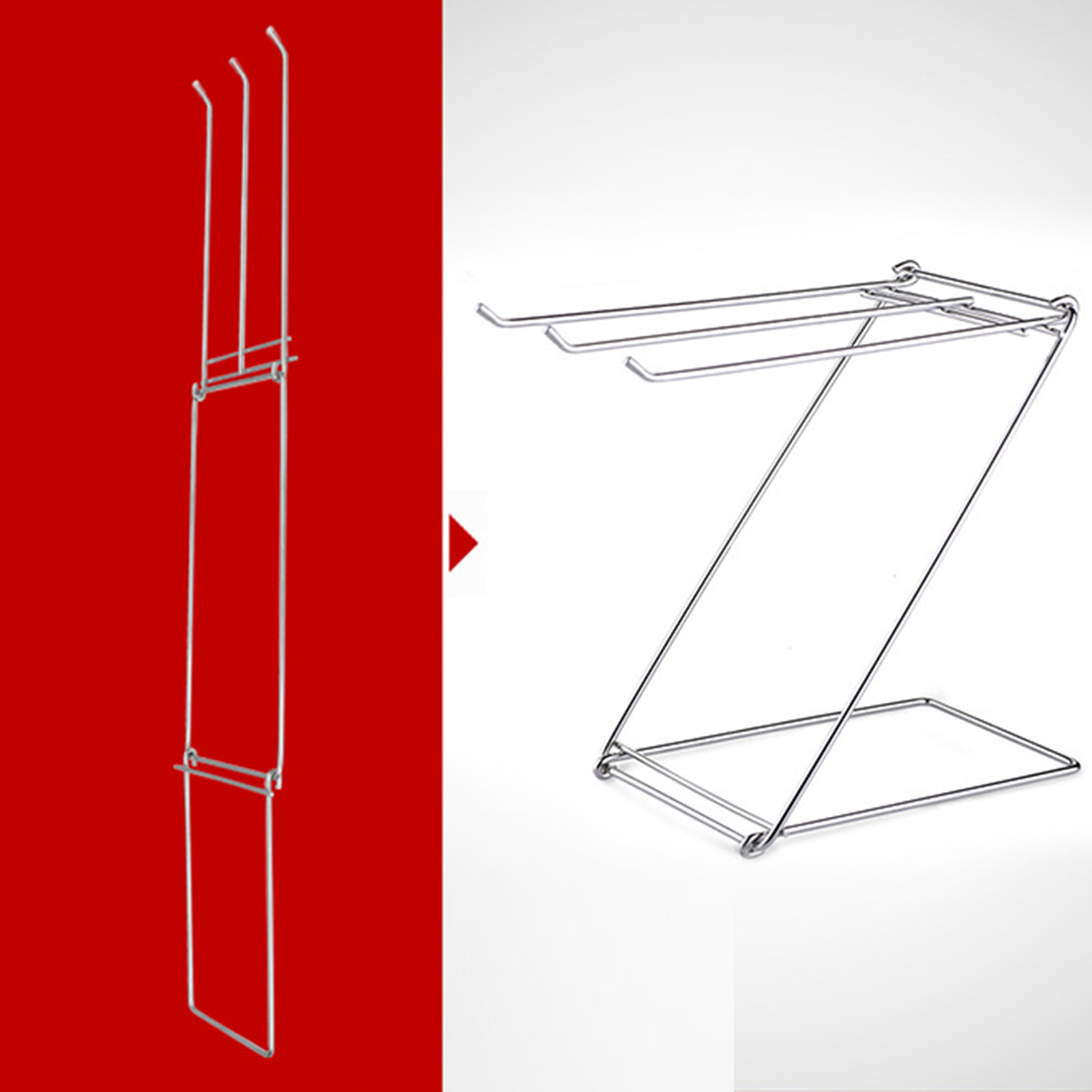 Zusammenklappbarer Handtuchhalter Aus Edelstahl In Z-form, 3 Stangen, Für Bad Und Küche