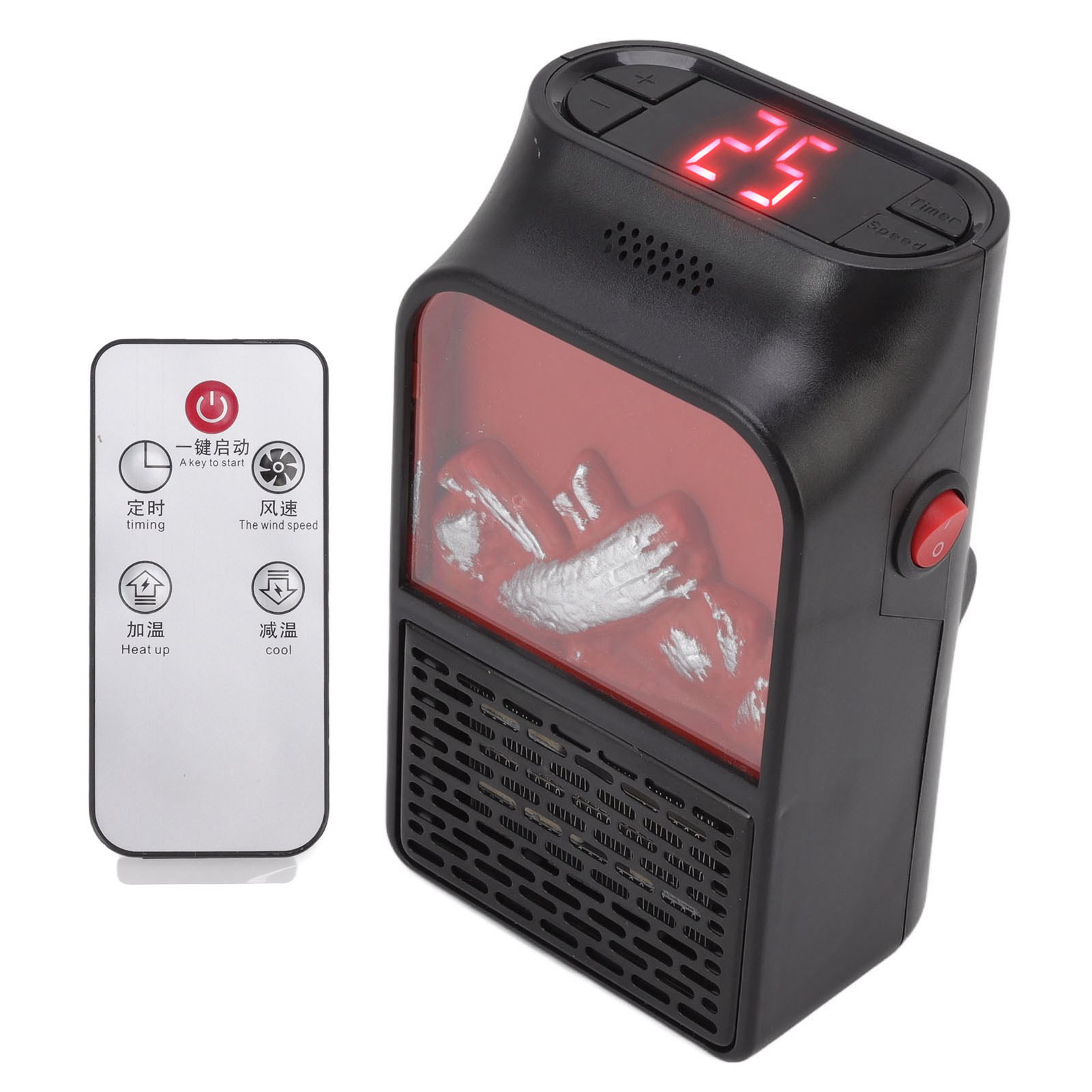 Mini-ptc-keramikkaminofen, 1000 W, Schnell, Leise, Tragbar, Mit Feuerfestem, Mattem Gehäuse, Für Den Heimgebrauch, Eu-stecker 220 V