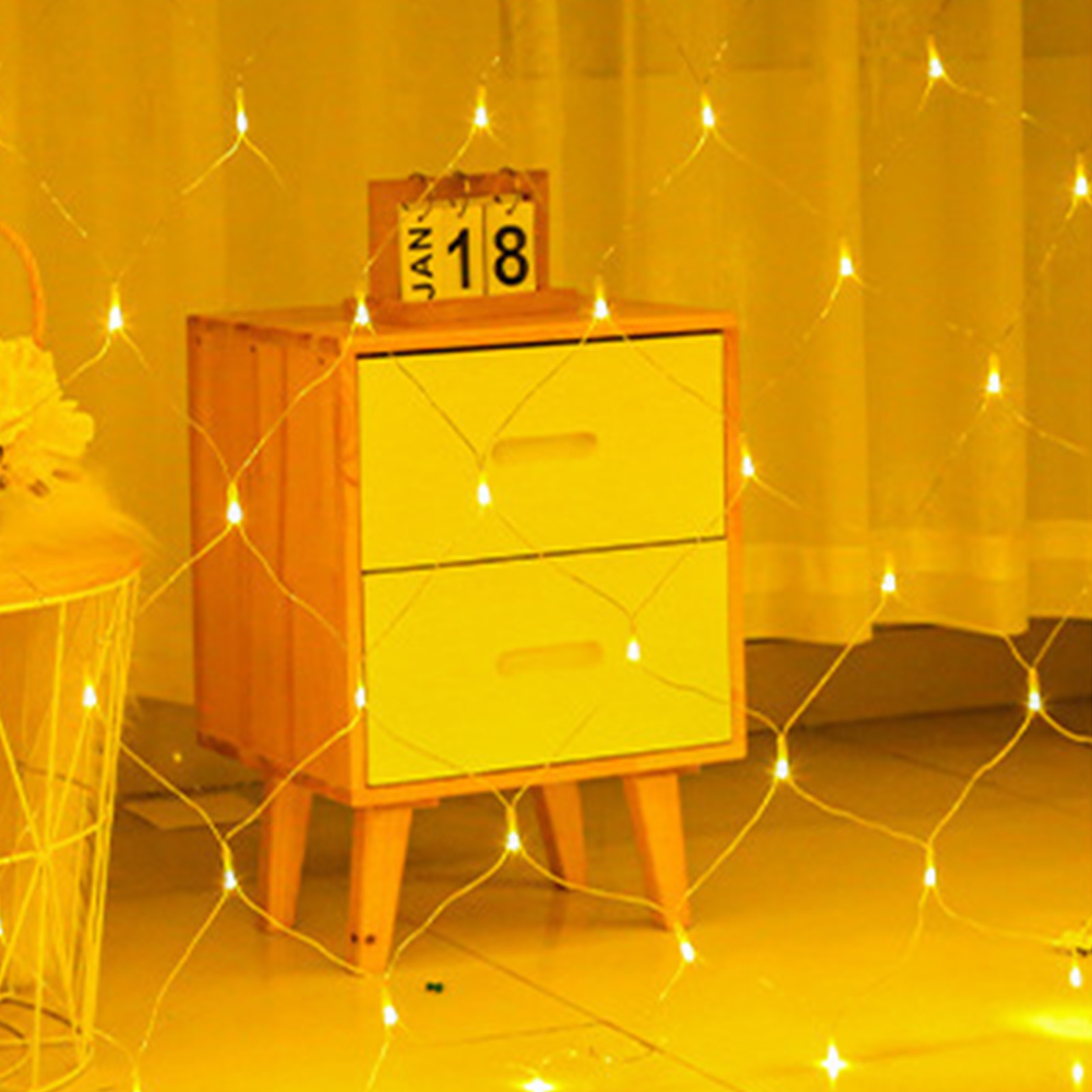 Led-lichternetz, 1,5 X 1,5 M, Wasserdichtes Lichternetz Für Den Außenbereich, Ideal Für Weihnachtsbeleuchtung Und Hochzeiten Im Freien
