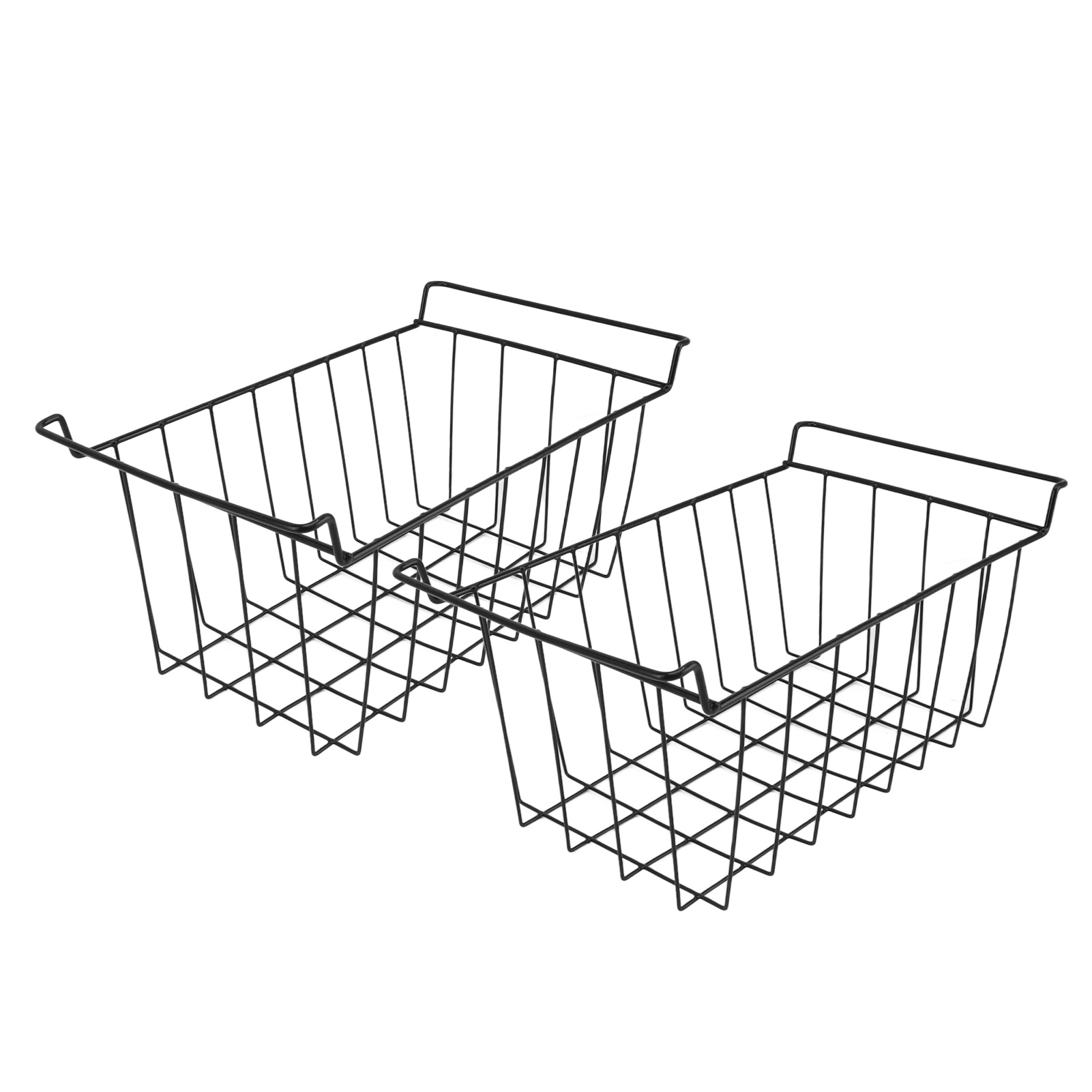2-teiliger Hängekorb Für Gefrierschränke, Polyethylenbeschichtet, Schwarz, Für Kühlschrankablagen, L 41,5 Cm, B 24,5 Cm, H 20 Cm