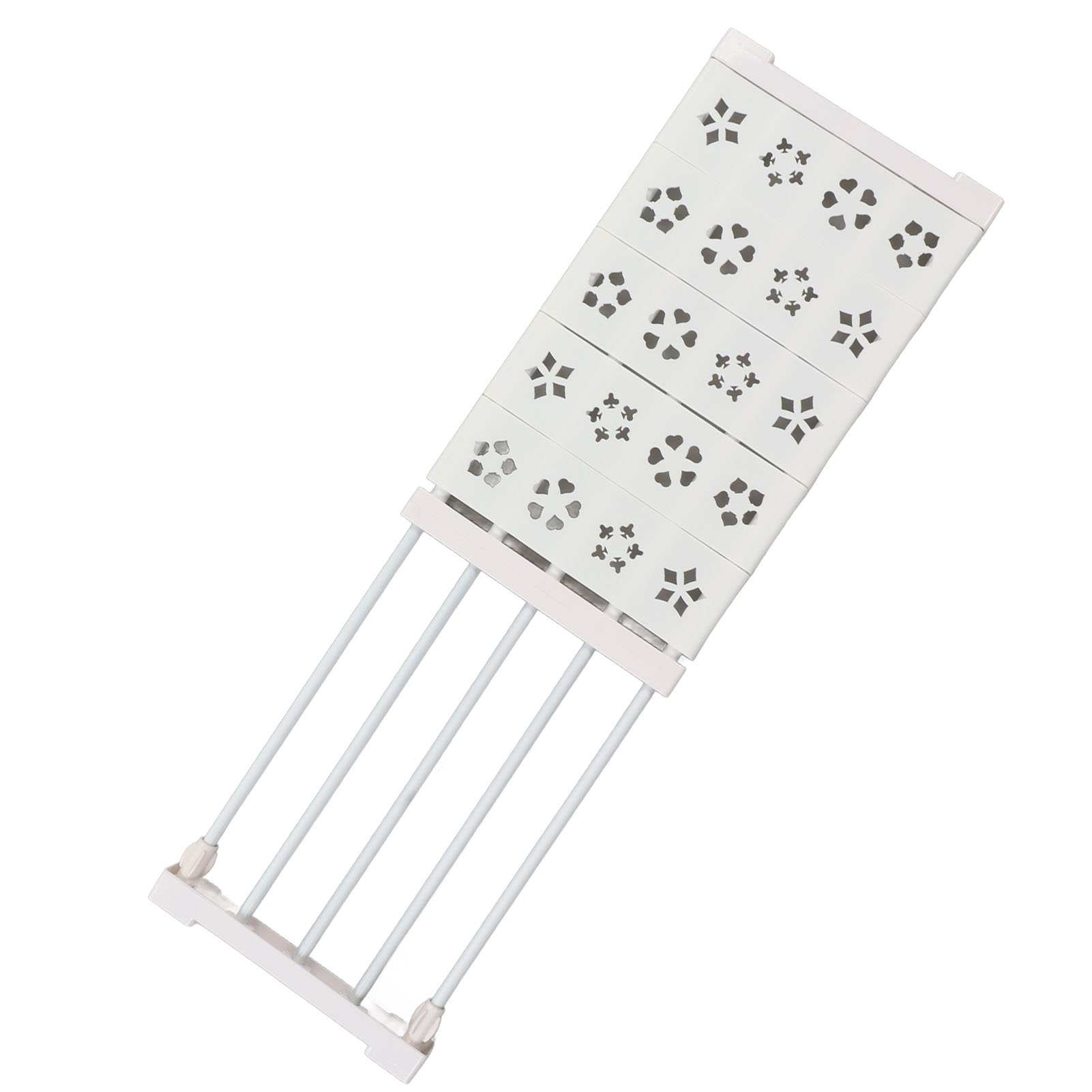 Weißes, Ausziehbares Teleskop-kleiderschrankregal Mit Spannmechanismus, Kein Bohren Erforderlich, Organizer, Spannregal, Breite 24 Cm, Länge 50–80 Cm / 19,7–31,5 Zoll
