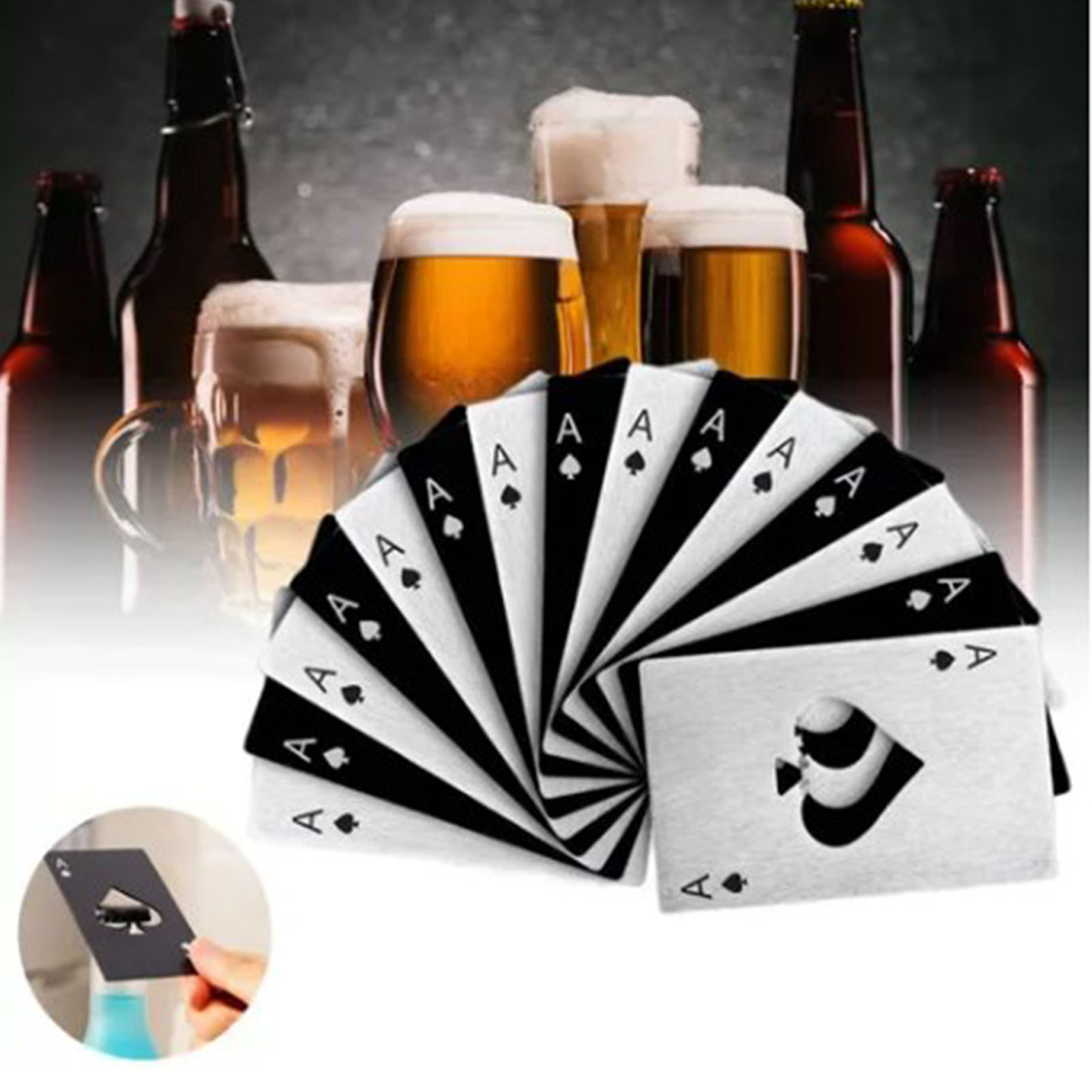 20 Stück Flaschenöffner Aus Rostfreiem Edelstahl In Form Von Pokerkarten, Exquisite Bierflaschenöffner Für Heimpartys