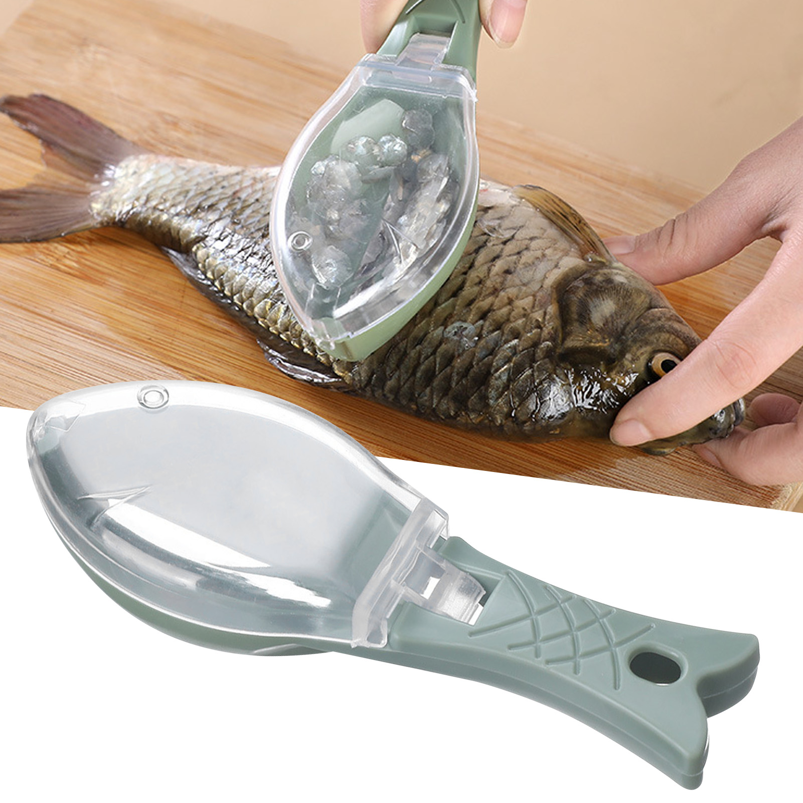 Fischschupper Mit Deckel, Entschuppungswerkzeug, Einfach Zu Bedienen, Effizient, Aus Abs, Niedliches Fischförmiges Entschuppungswerkzeug Für Die Küche