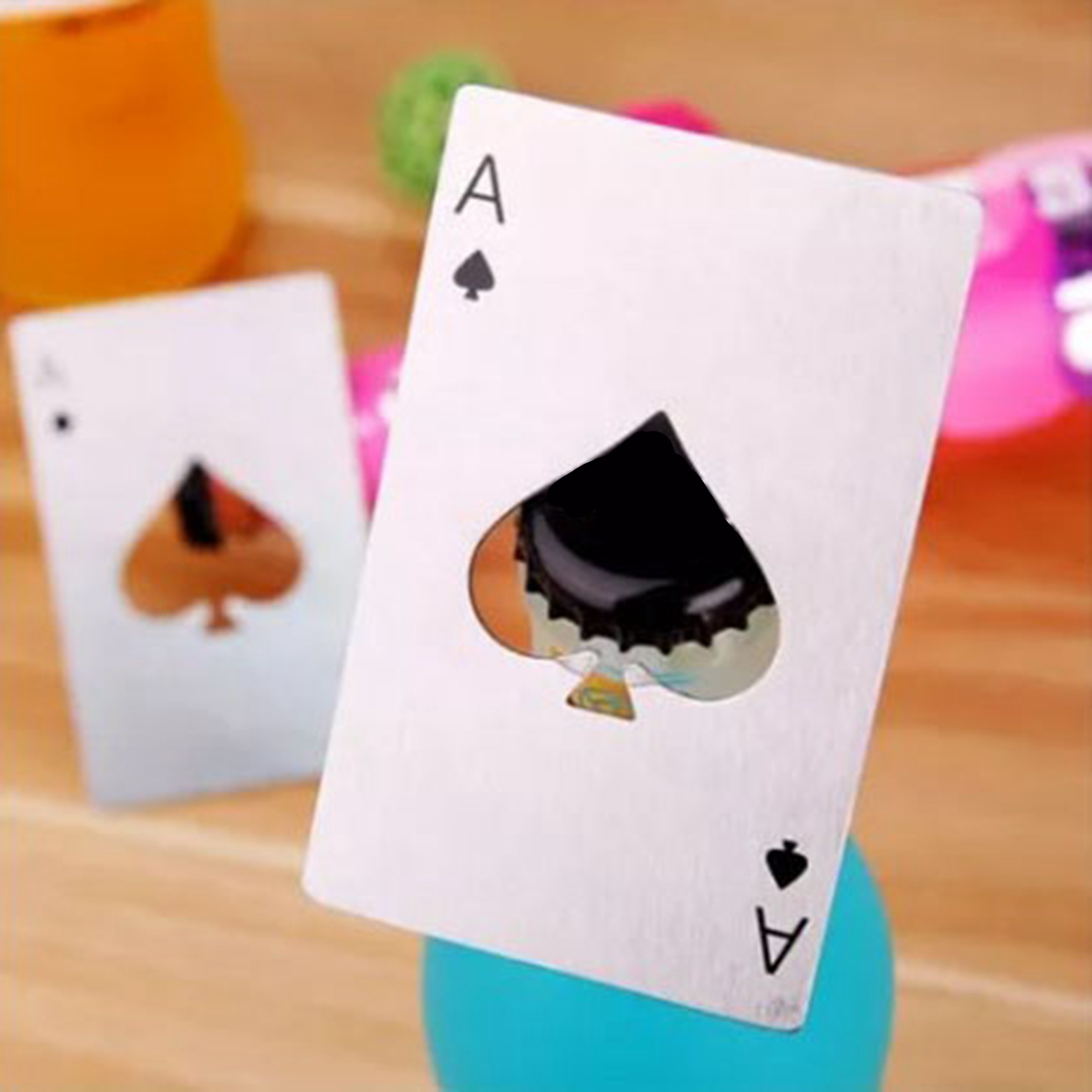 20-teiliger Flaschenöffner Aus Edelstahl In Form Eines Poker-asses Für Bars Und Partys