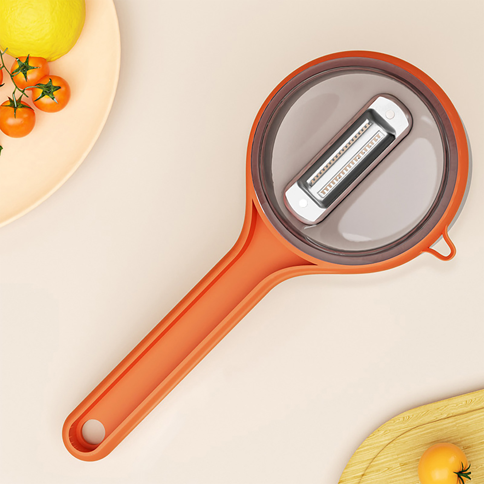 Gemüse- Und Obstschäler Mit Aufbewahrungsbehälter, Multifunktional Für Die Heimische Küche Und Die Orangenküche