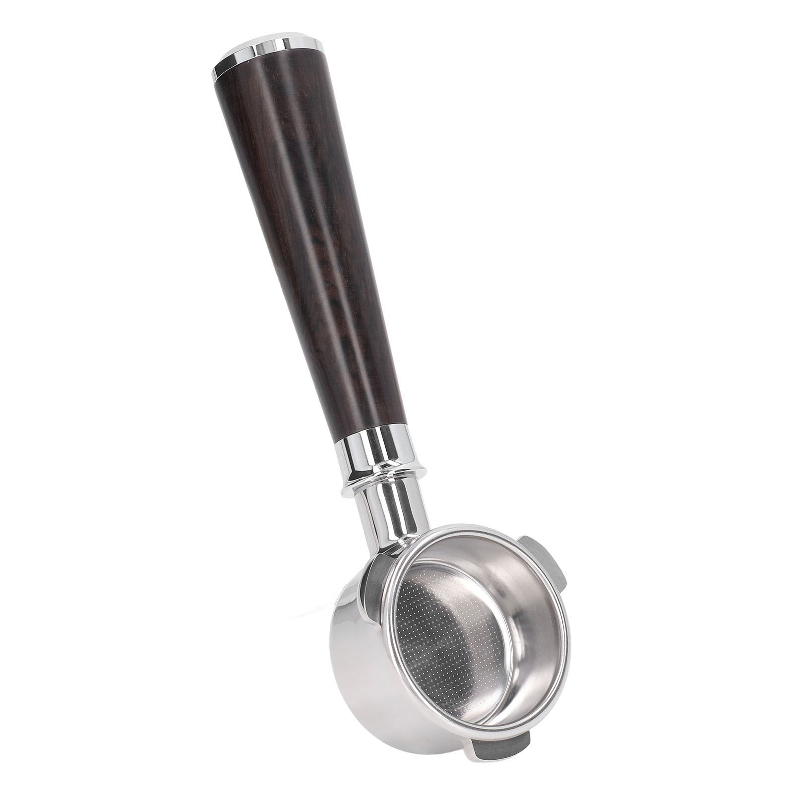 54 Mm Kaffeefilterhalter Aus Edelstahl Ohne Boden Für Breville 8er Serie 870 880 Universal Style A, Rosenholz